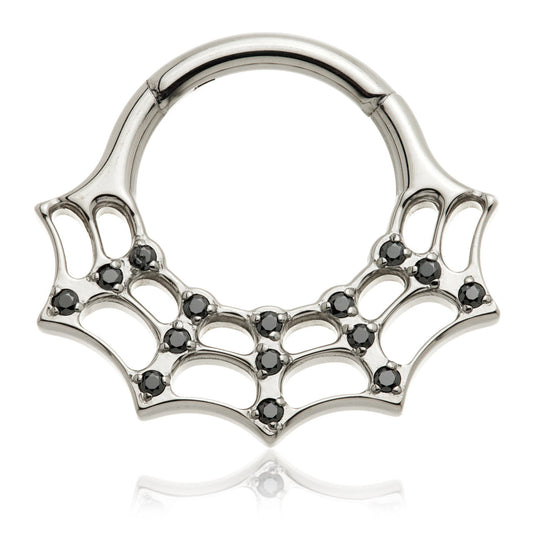Ti Couture Jewelled Cobweb Hinge Ring