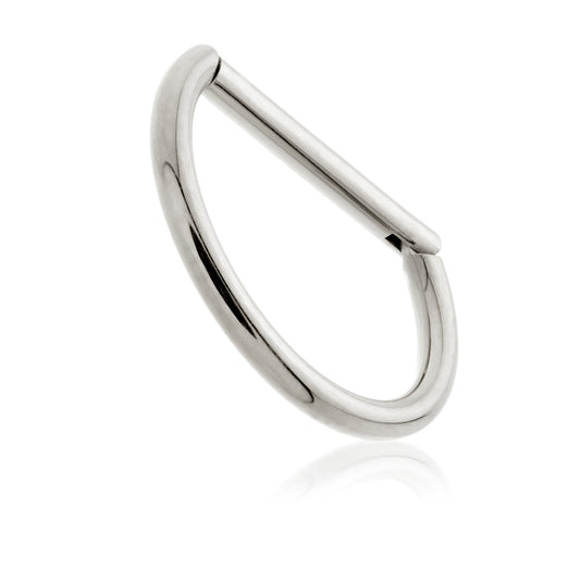 Titanium Plain D-Shape Hinged Ring, 1.2mm