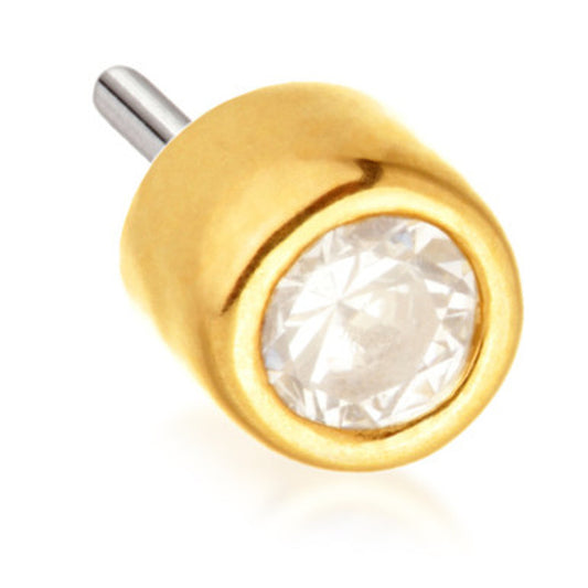 14ct Threadless Gold Bezel Set Gem Pin Attachment