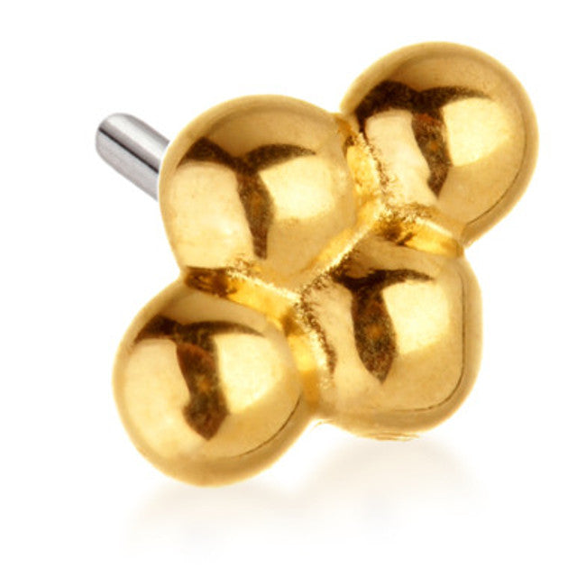 14ct Threadless Gold Quad Cluster Pin Attachment