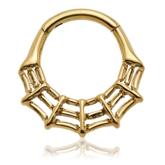 Zircon Gold Ti Couture Cobweb Hinge Ring