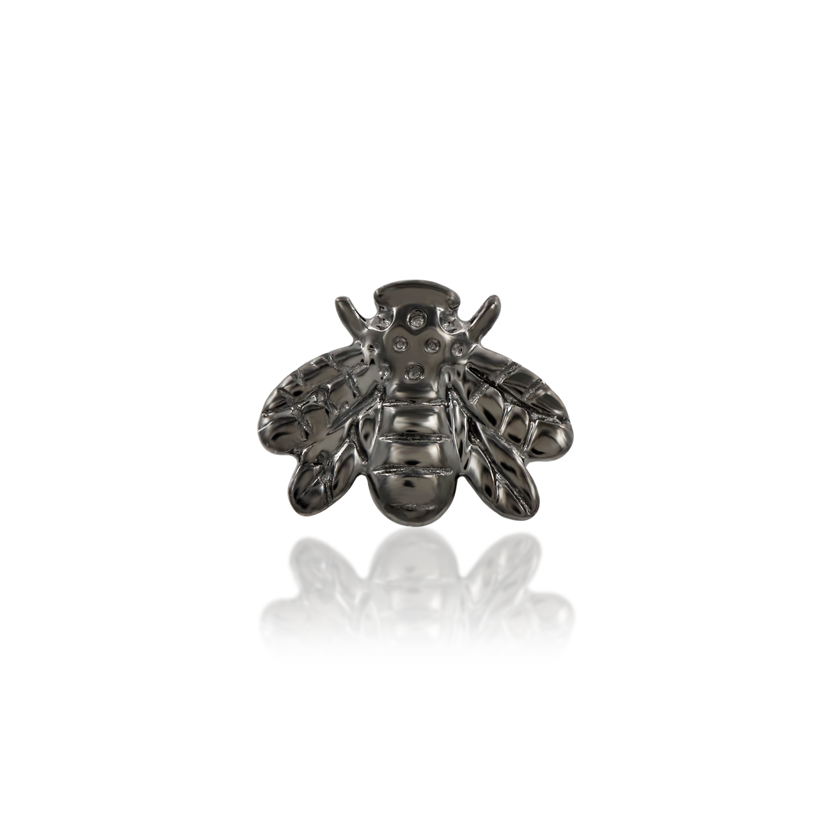 14ct black gold threadless Scene Bee end, Loughborough Origins Body Art