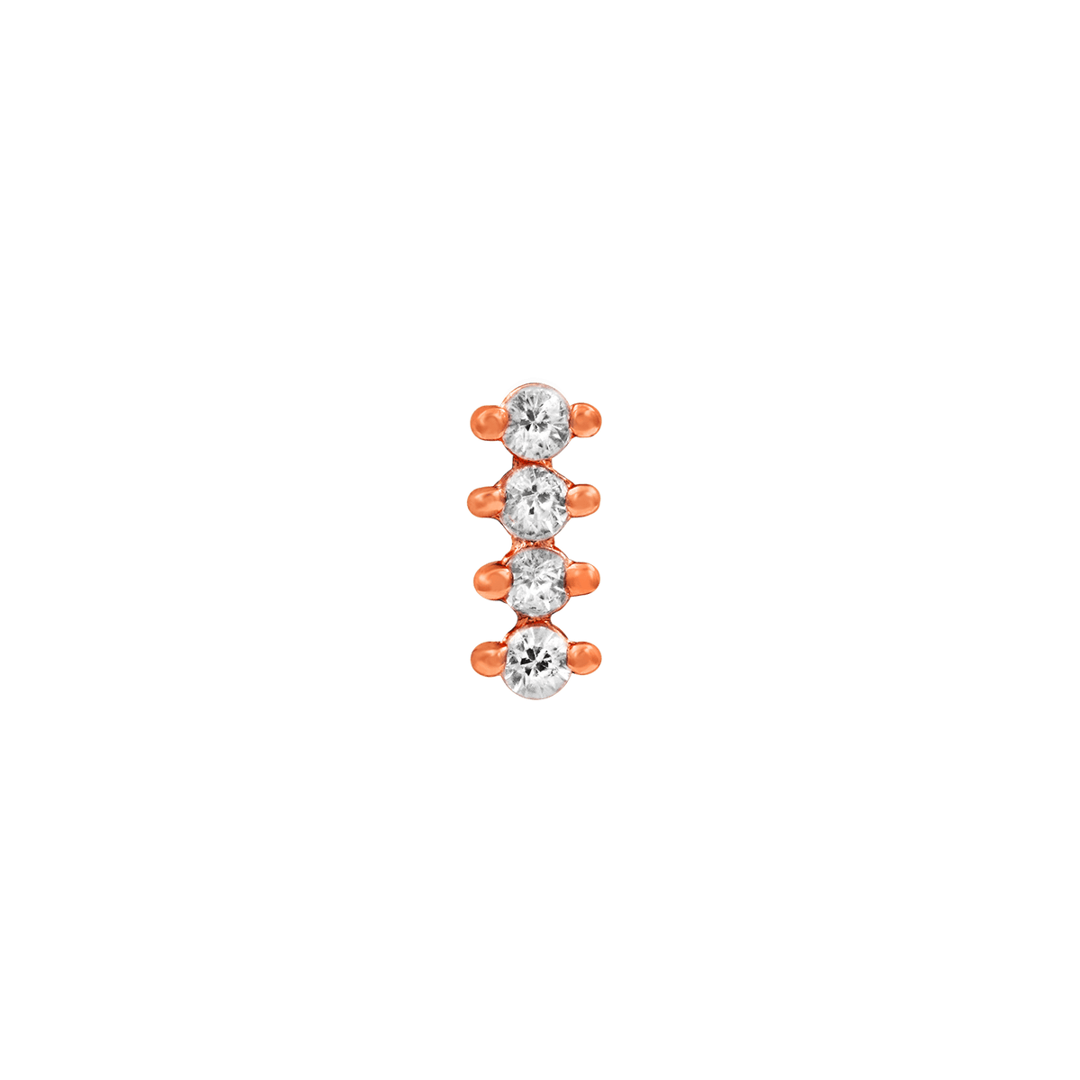 Gold CZ Gem Bar 14k