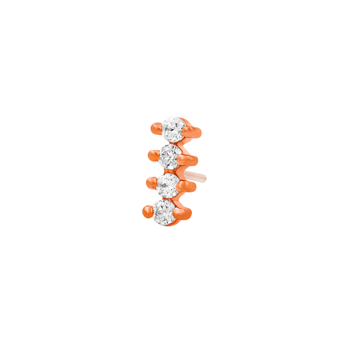 Gold CZ Gem Bar 14k