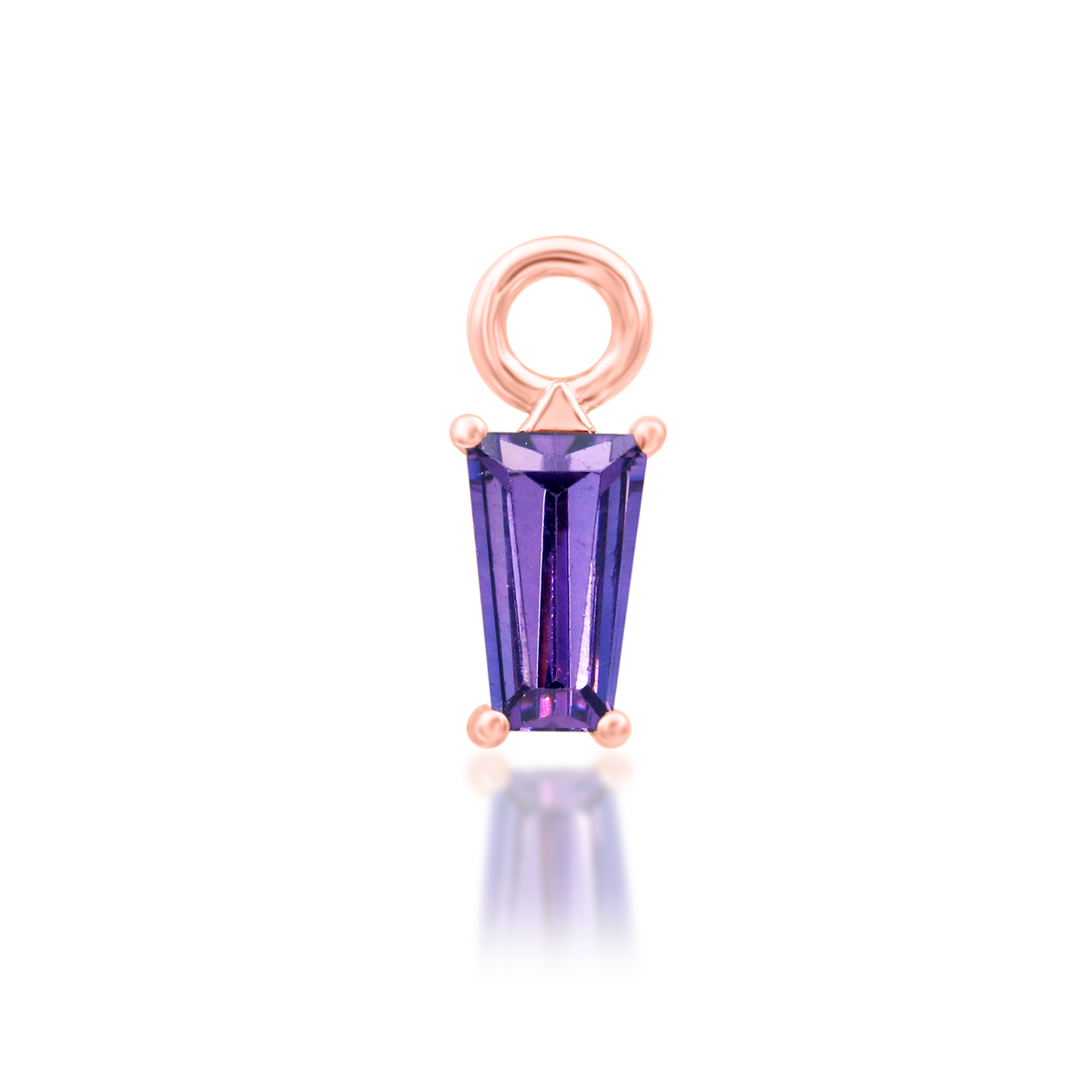 14ct rose gold Amatista Amethyst end, Loughborough Origins Body Art