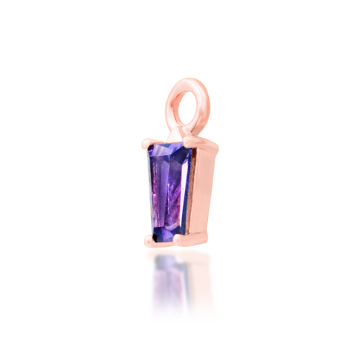 14ct rose gold Amatista Amethyst end, Loughborough Origins Body Art