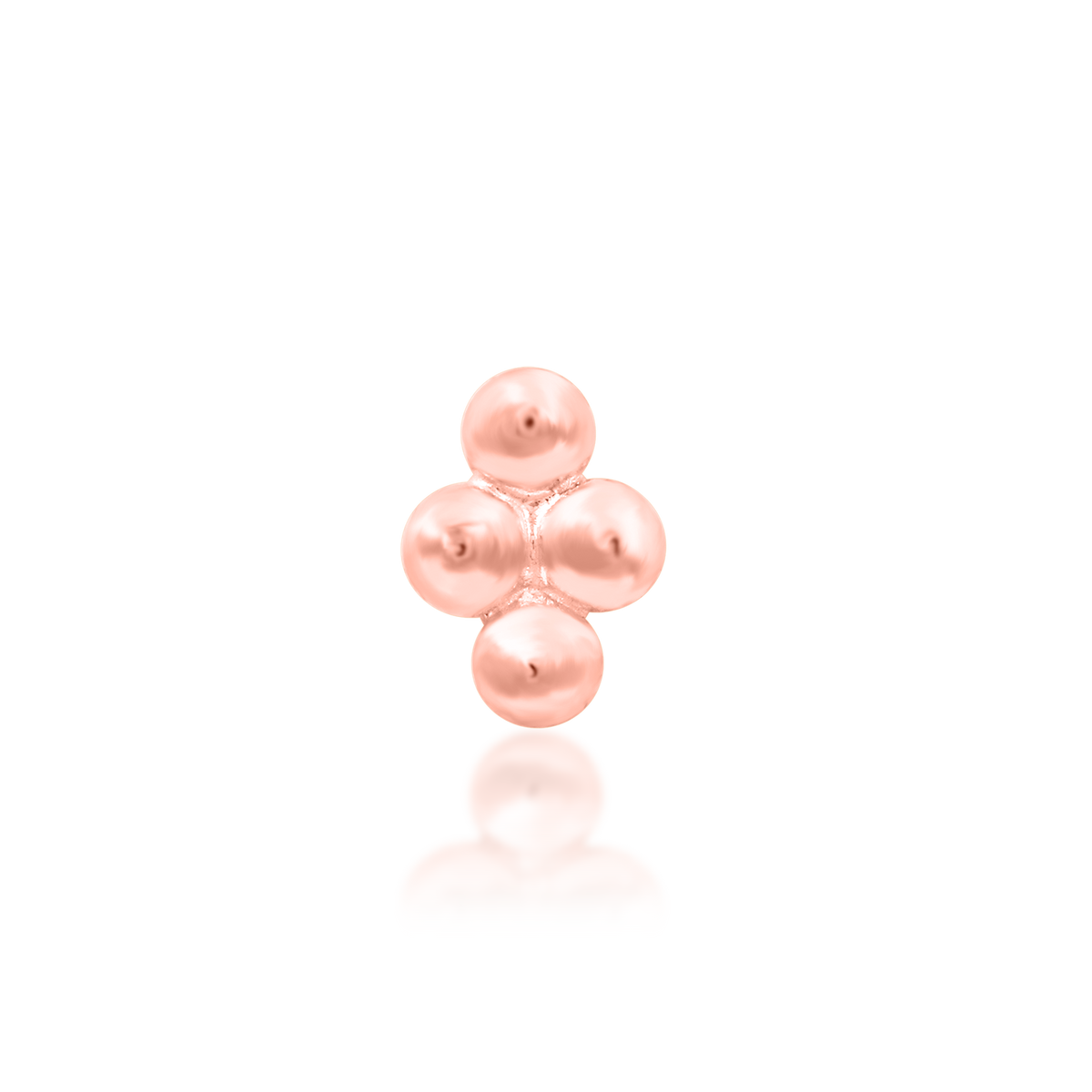 14ct rose gold threadless Quad Beaded Diamond end, Loughborough Origins Body Art