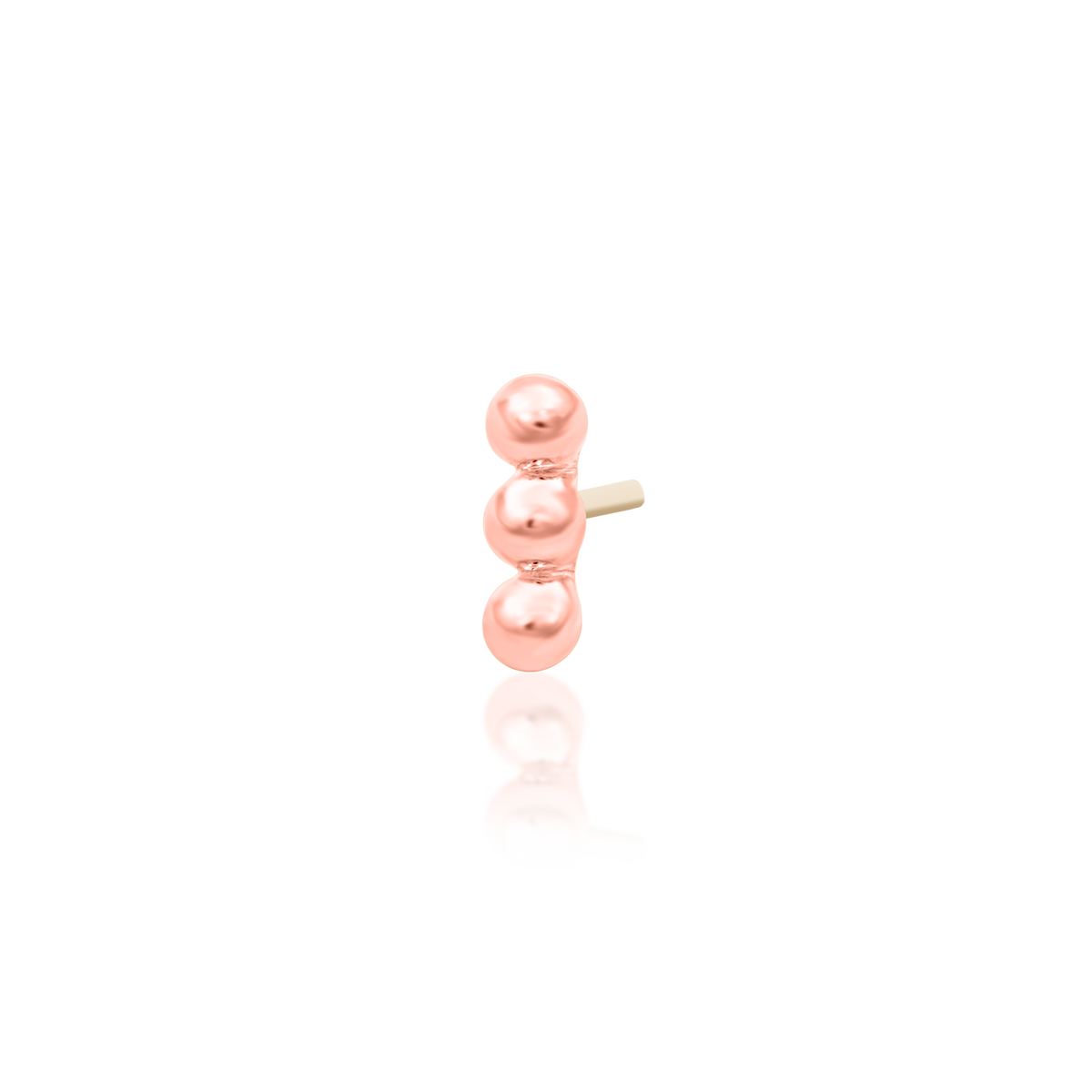 14ct rose gold threadless Beads-of-3 end, Loughborough Origins Body Art