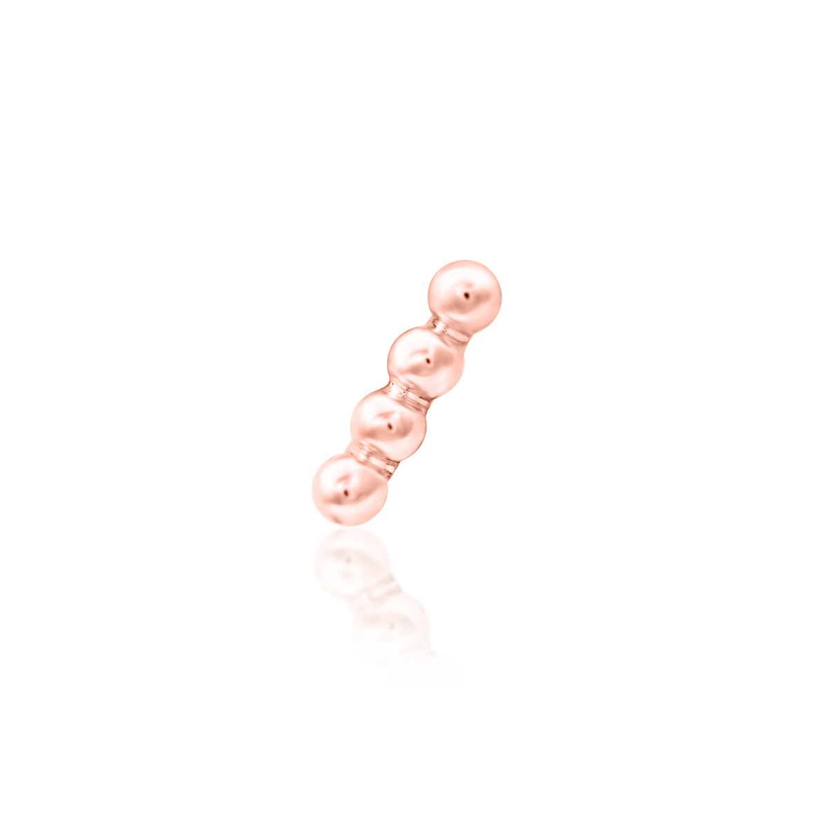 14ct rose gold threadless Beads-of-4 end, Loughborough Origins Body Art
