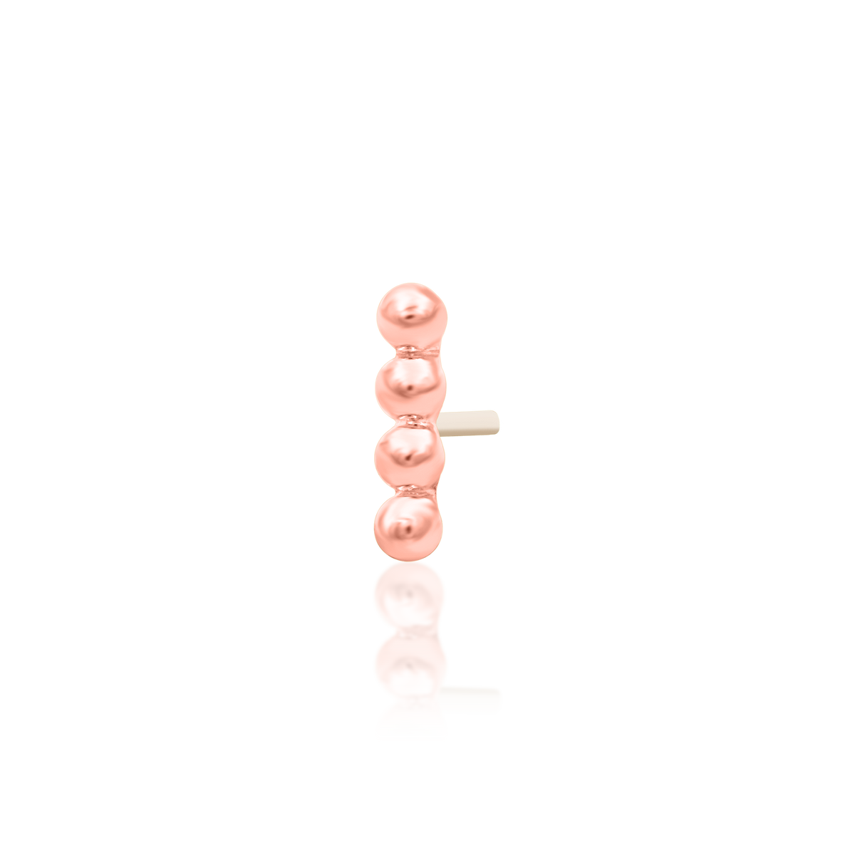 14ct rose gold threadless Beads-of-4 end, Loughborough Origins Body Art