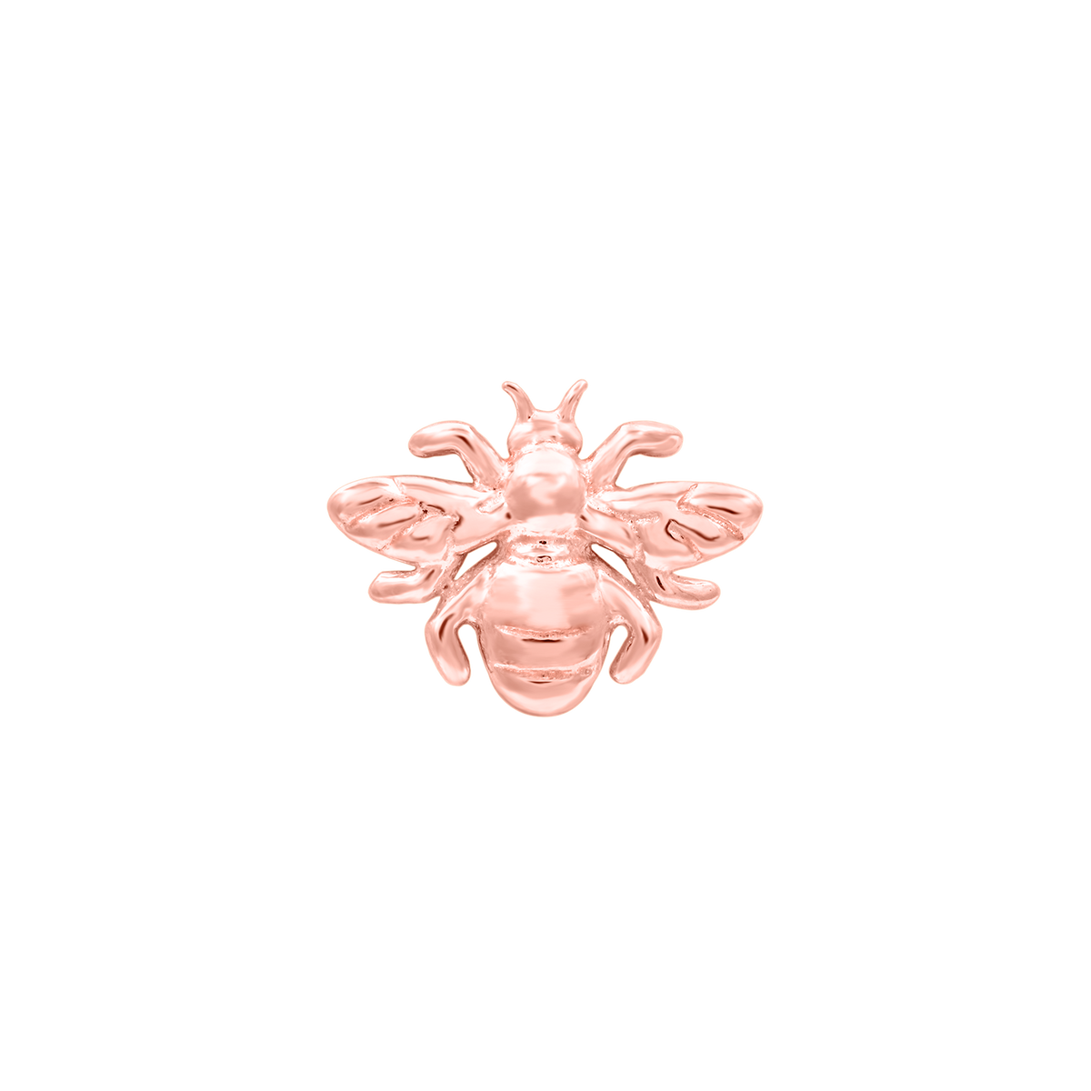 14ct rose gold threadless Bee Holier end, Loughborough Origins Body Art