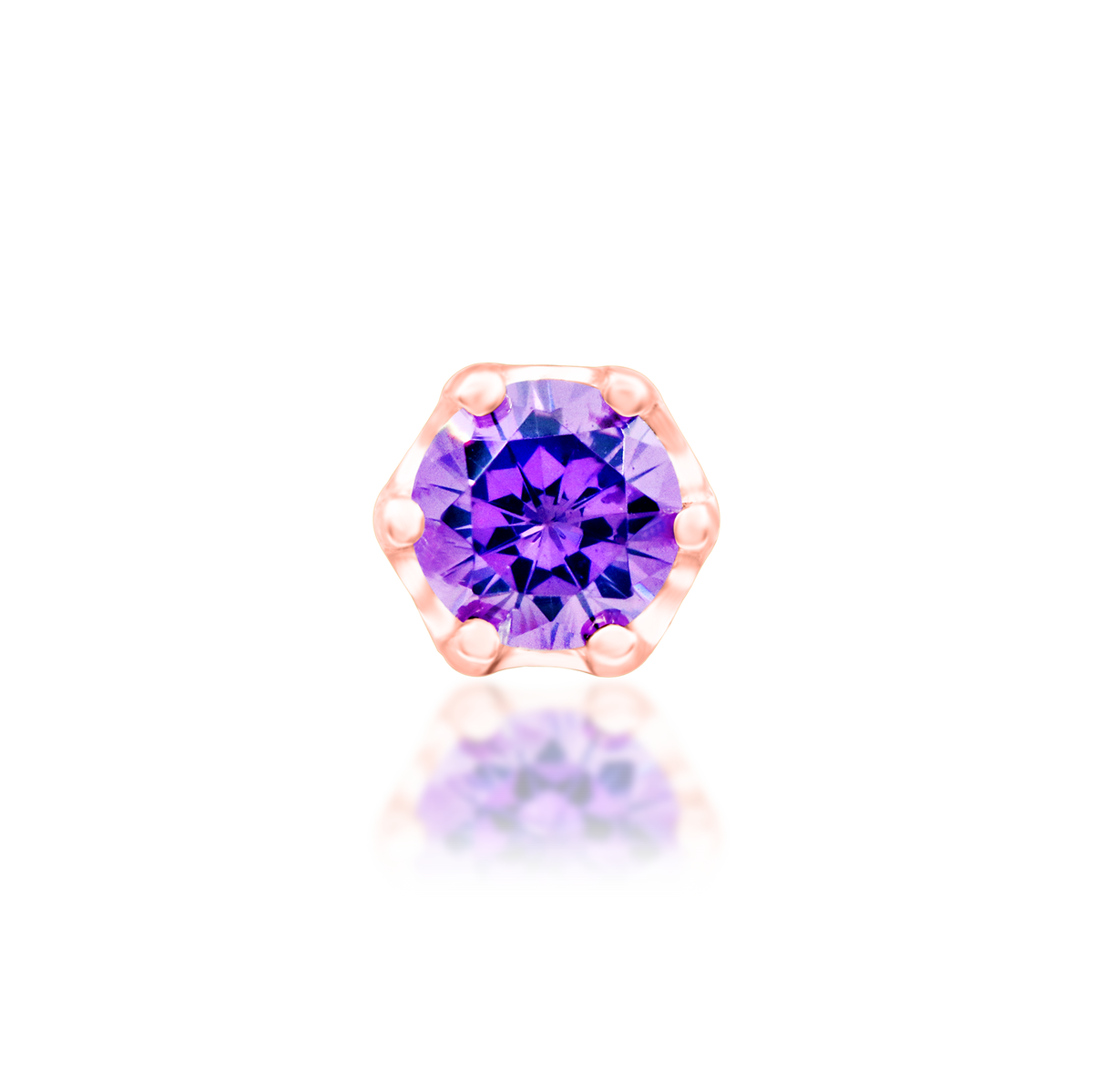 14ct rose gold threadless Bora Bezel end, Loughborough Origins Body Art