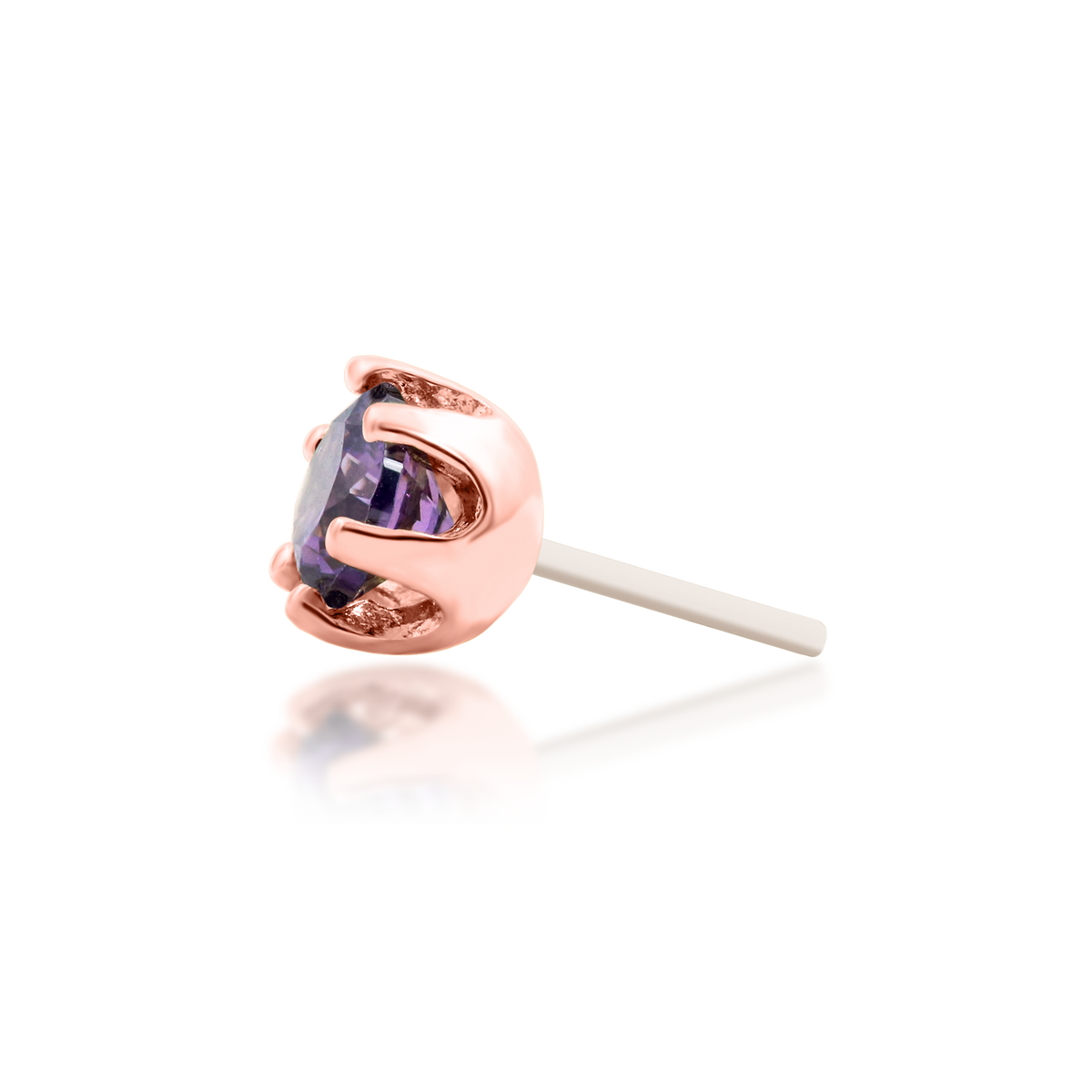 14ct rose gold threadless Bora Bezel end, Loughborough Origins Body Art