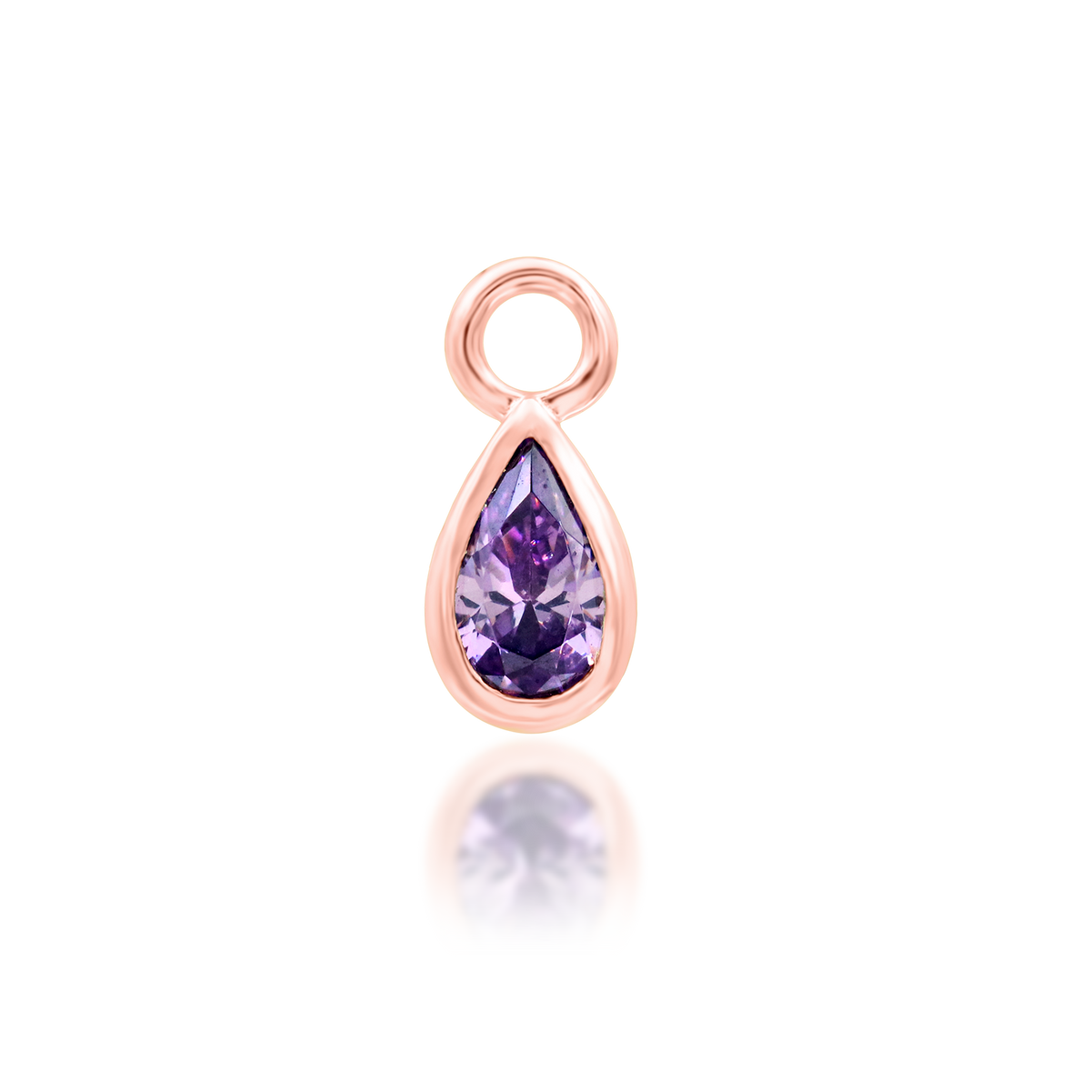 14ct rose gold Calla Amethyst end, Loughborough Origins Body Art