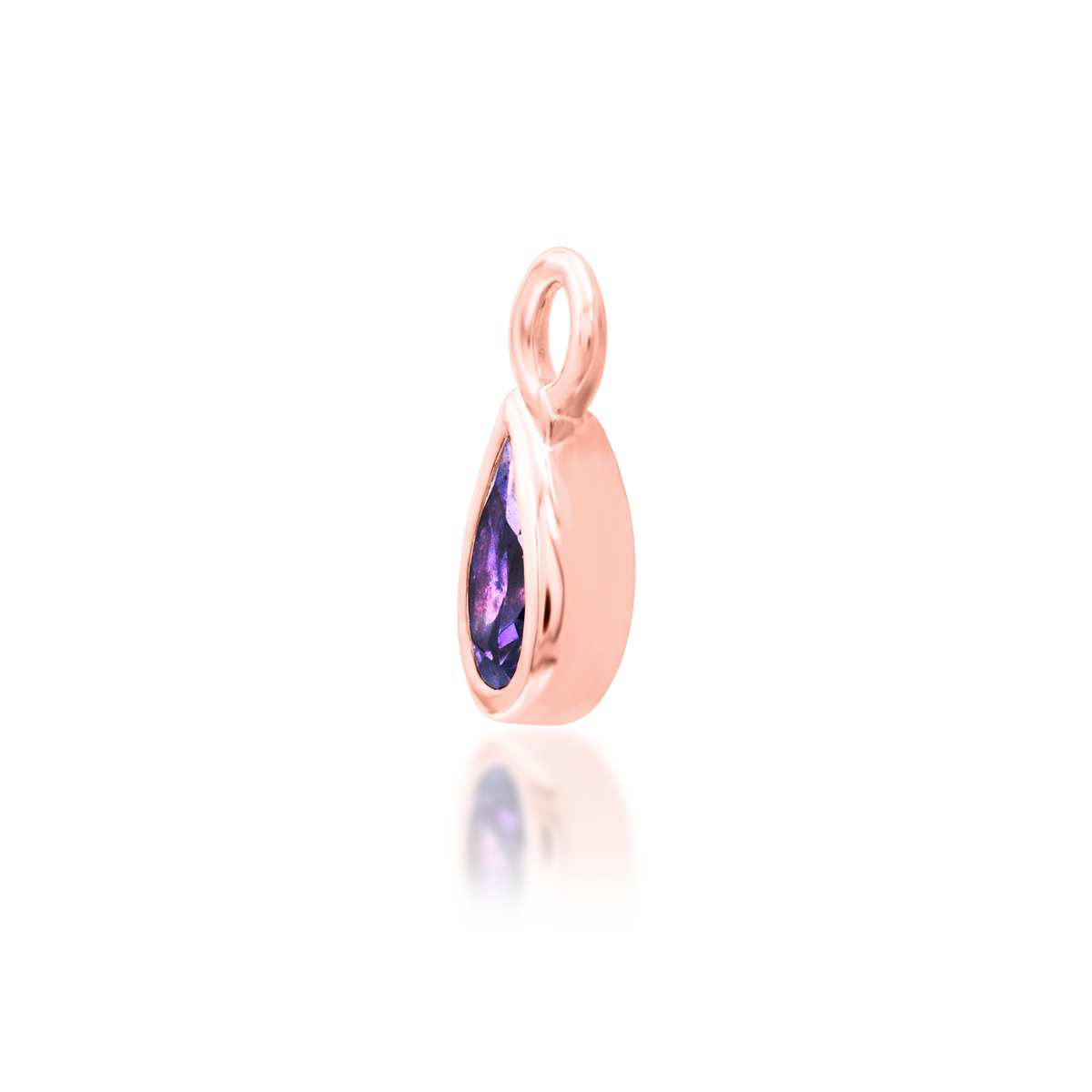 14ct rose gold Calla Amethyst end, Loughborough Origins Body Art