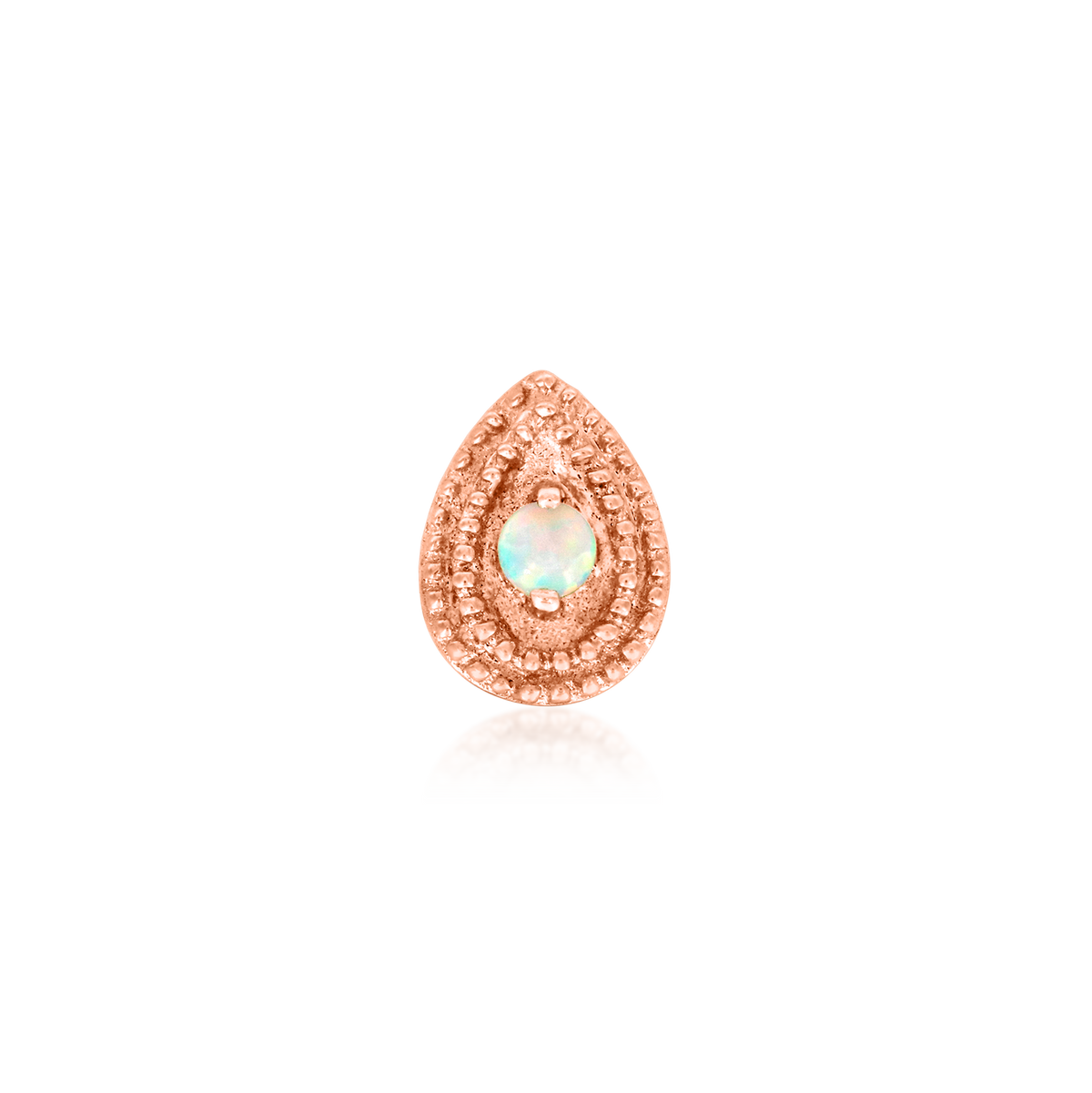 Gold Opal Pear Double Milgrain