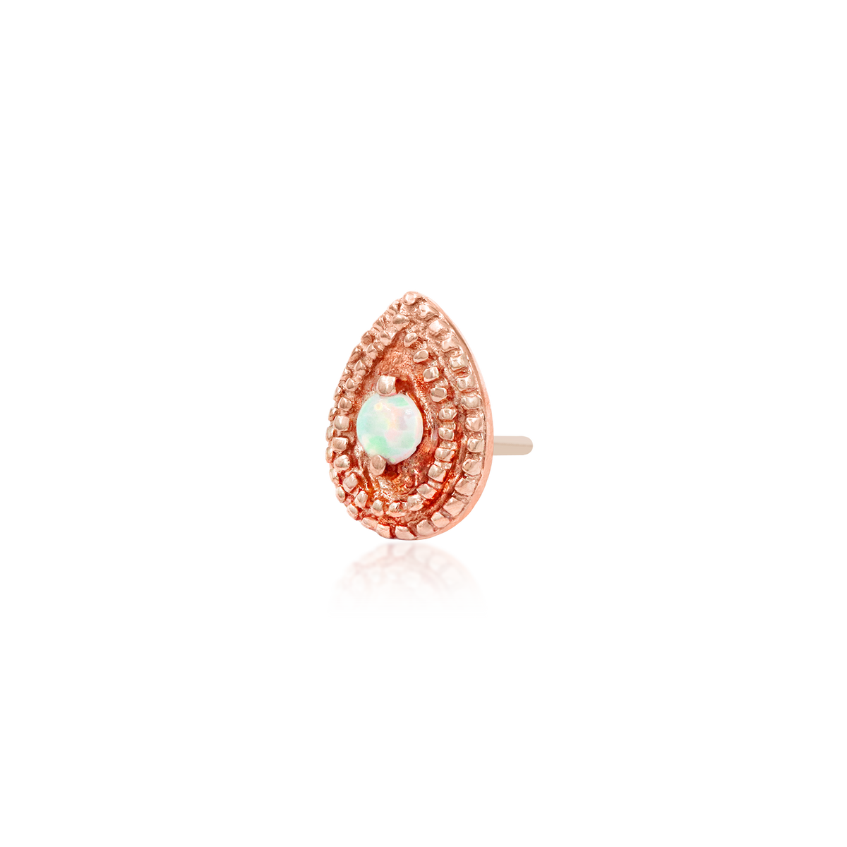 Gold Opal Pear Double Milgrain