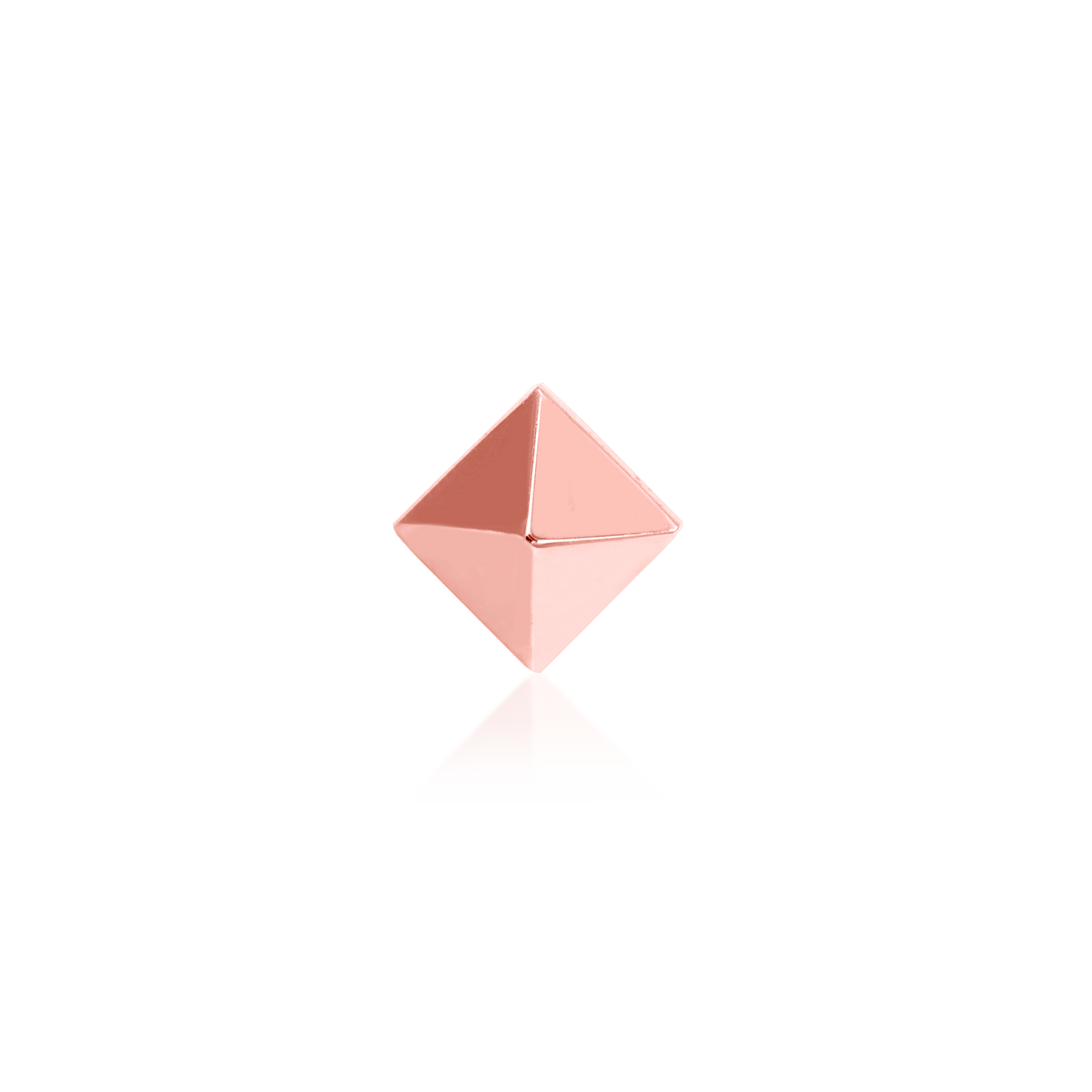 14ct rose gold threadless Gold Pyramid end, Loughborough Origins Body Art