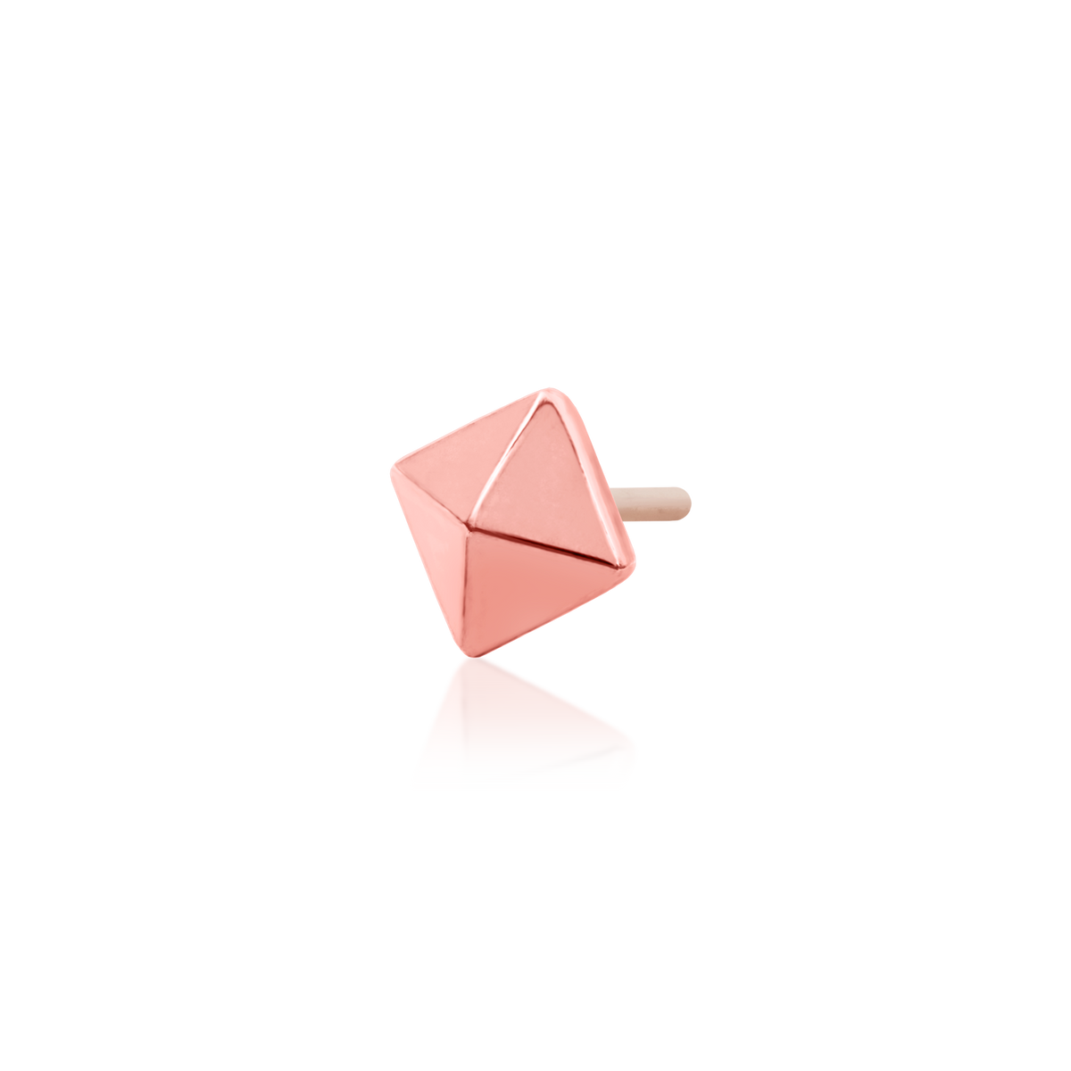 14ct rose gold threadless Gold Pyramid end, Loughborough Origins Body Art