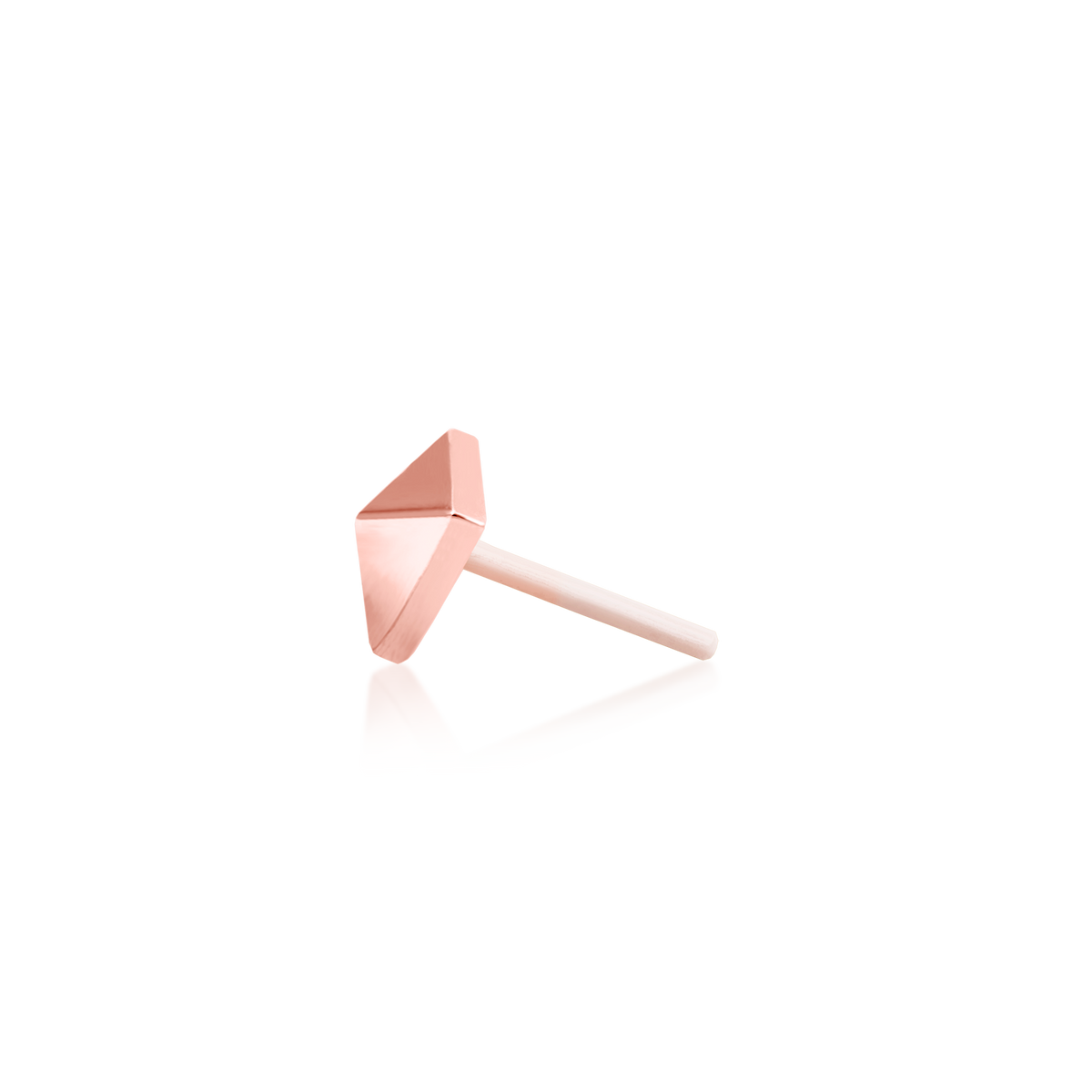 14ct rose gold threadless Gold Pyramid end, Loughborough Origins Body Art