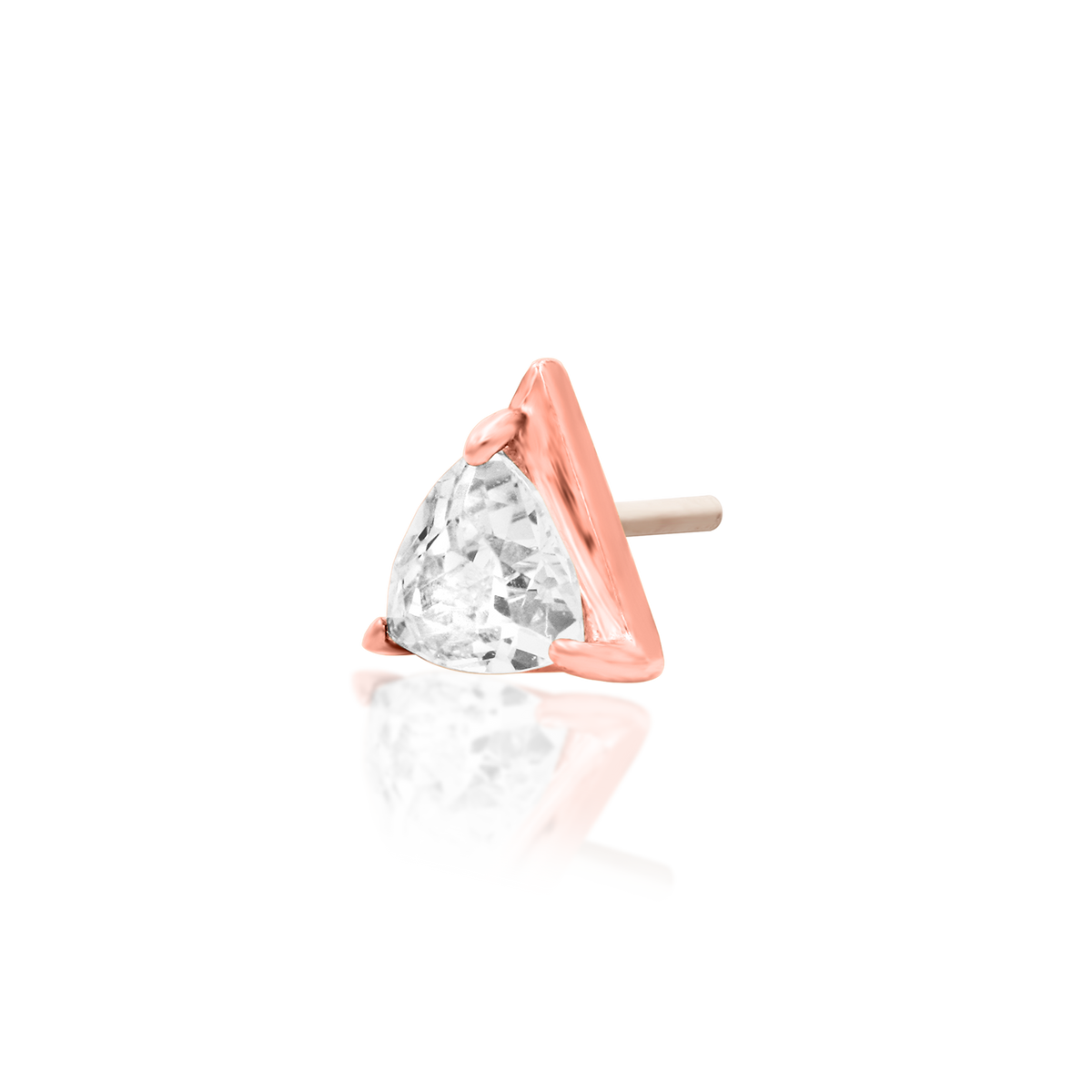 14ct rose gold threadless Griselda end, Loughborough Origins Body Art
