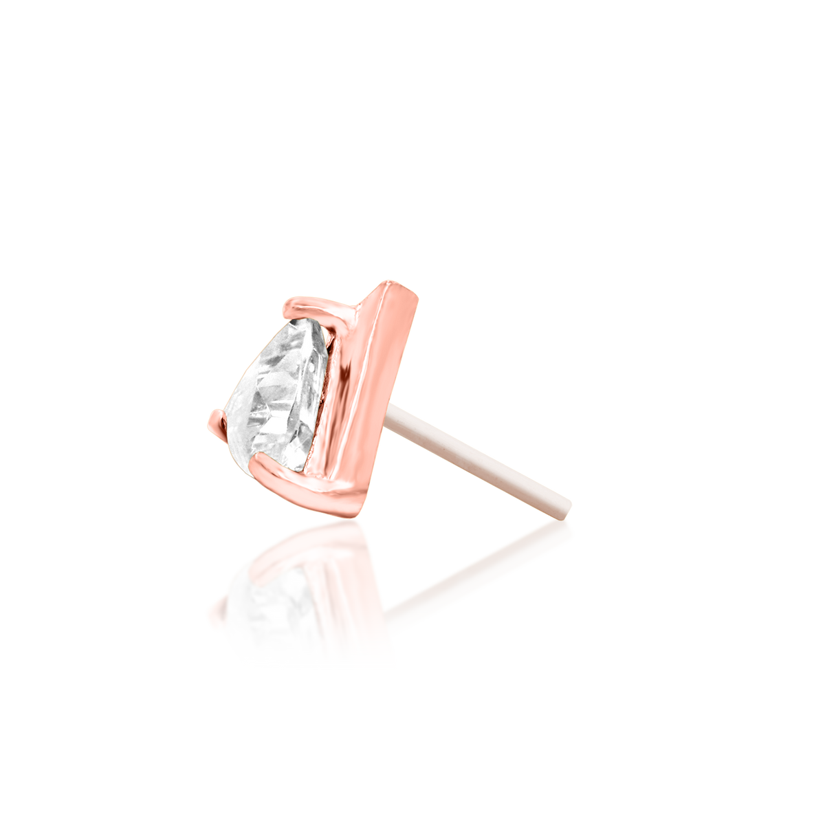 14ct rose gold threadless Griselda end, Loughborough Origins Body Art