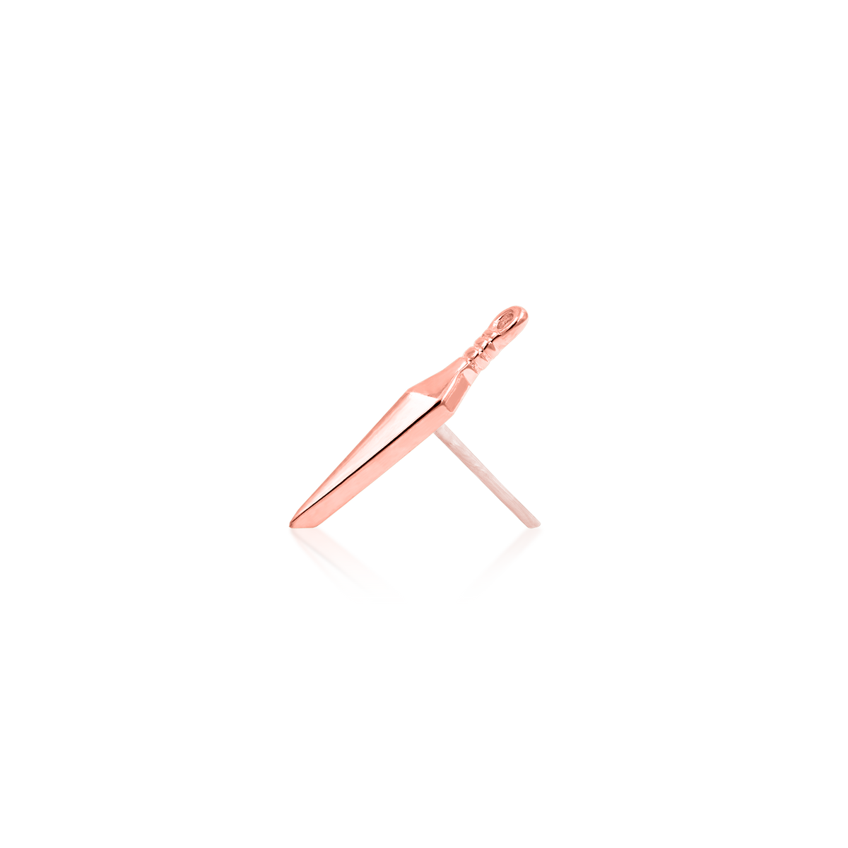 14ct rose gold threadless Harpe end, Loughborough Origins Body Art