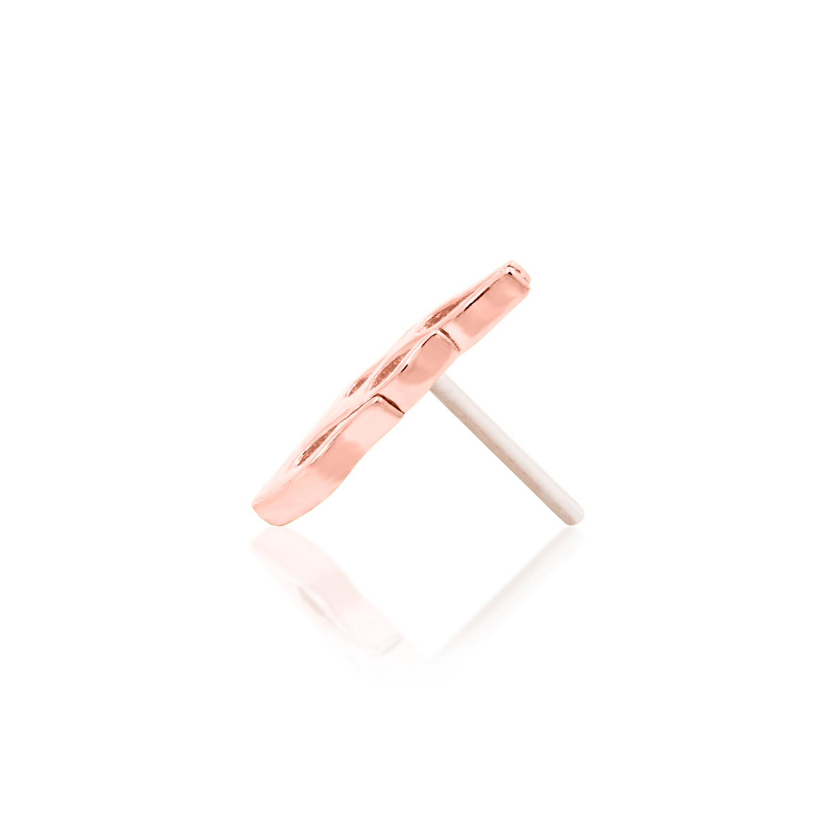 14ct rose gold threadless Hot Rod end, Loughborough Origins Body Art