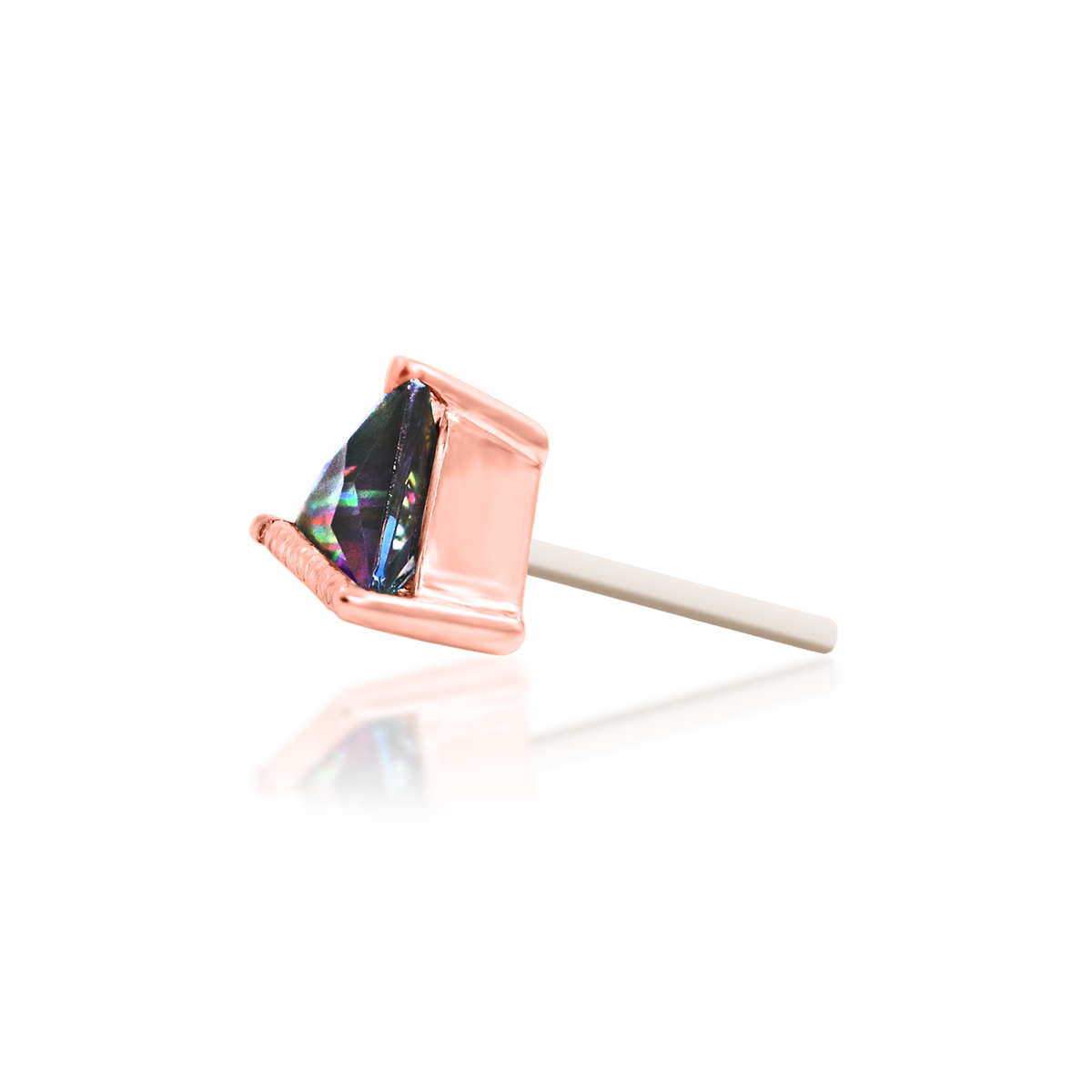 14ct rose gold threadless King Mystic end, Loughborough Origins Body Art