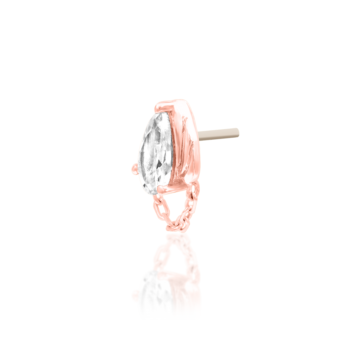 14ct rose gold threadless Gold Kristina end, Loughborough Origins Body Art