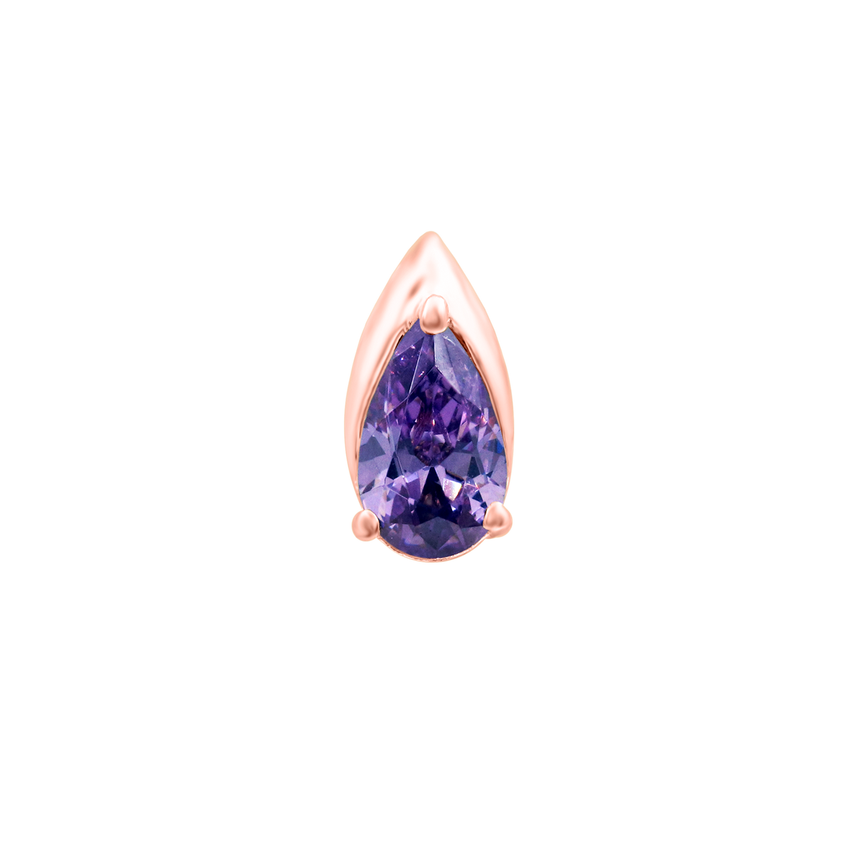 14ct rose gold threadless Kya Amethyst end, Loughborough Origins Body Art
