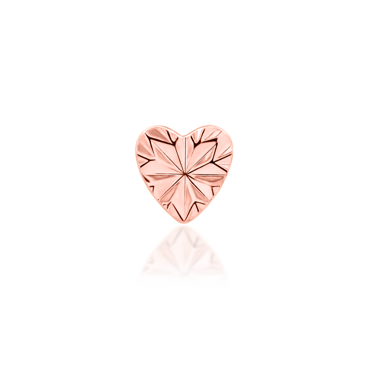 14ct rose gold threadless Laser Heart end, Loughborough Origins Body Art