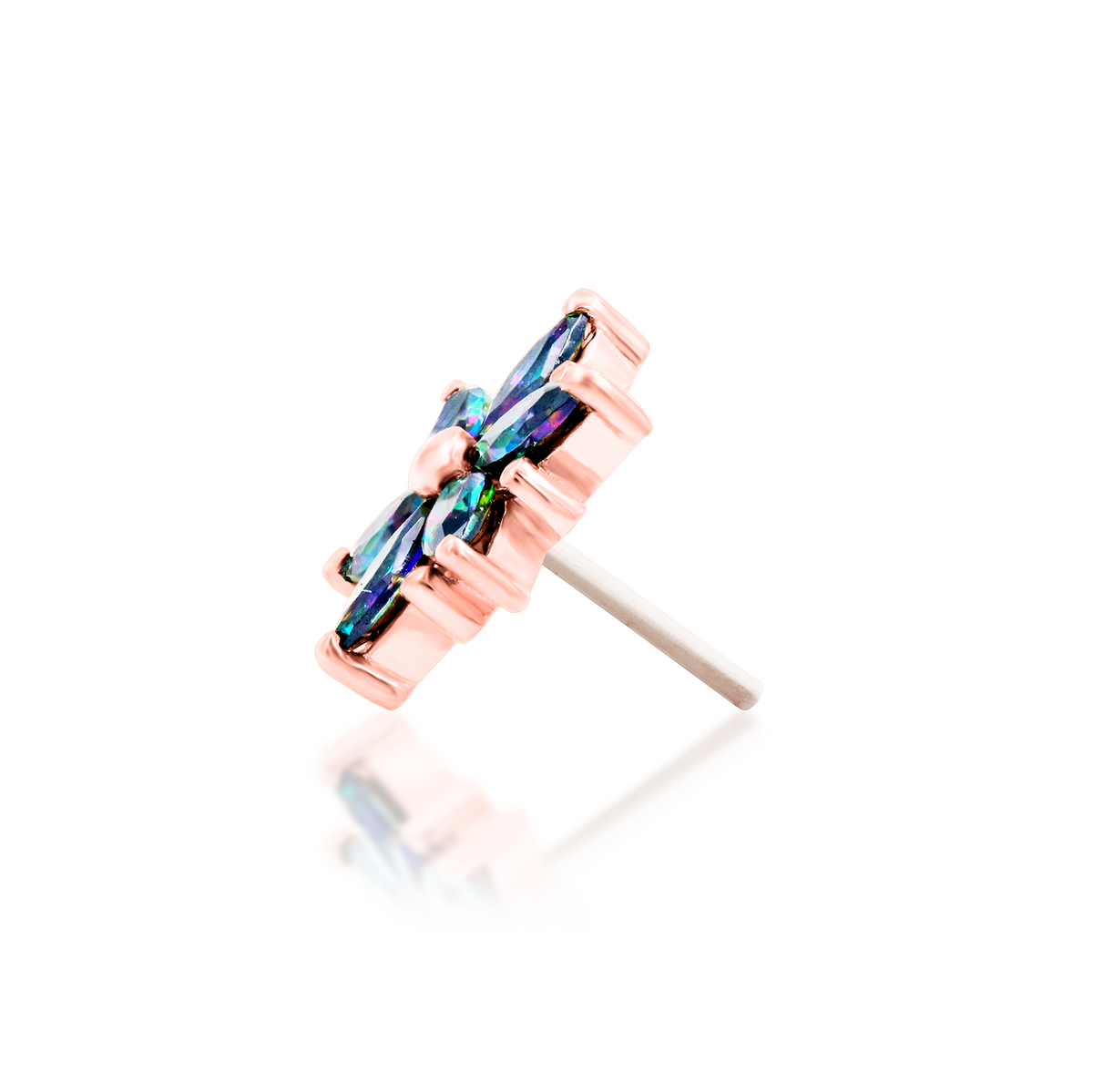 14ct rose gold threadless Mystic Elegance end, Loughborough Origins Body Art