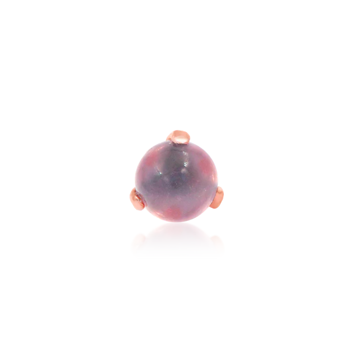 Prong-set Ball with Rose Quartz