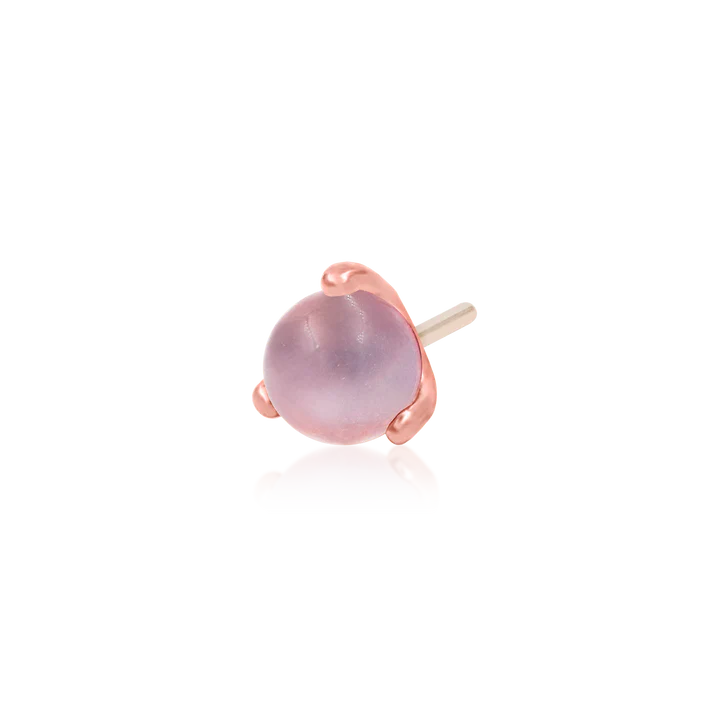 Prong-set Ball with Rose Quartz