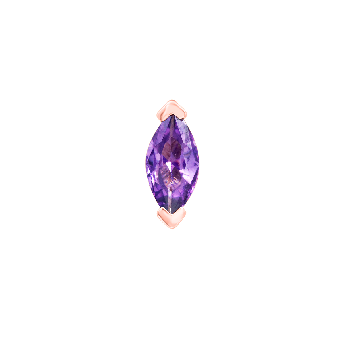 14ct rose gold threadless Sumire Amethyst end, Loughborough Origins Body Art