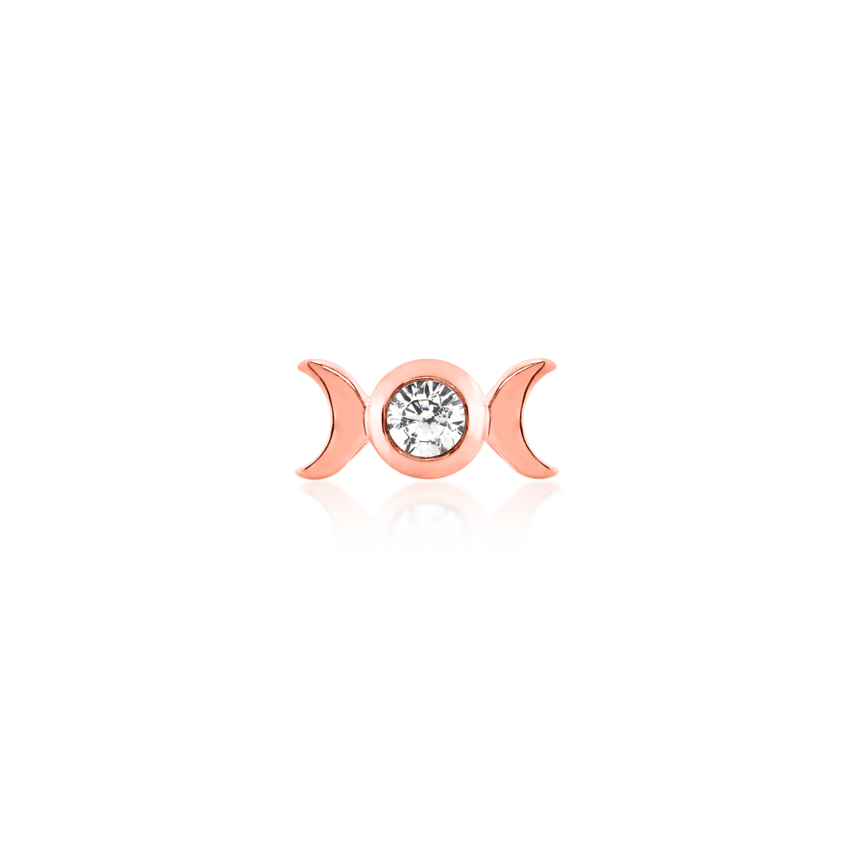 14ct rose gold threadless Tauriel end, Loughborough Origins Body Art