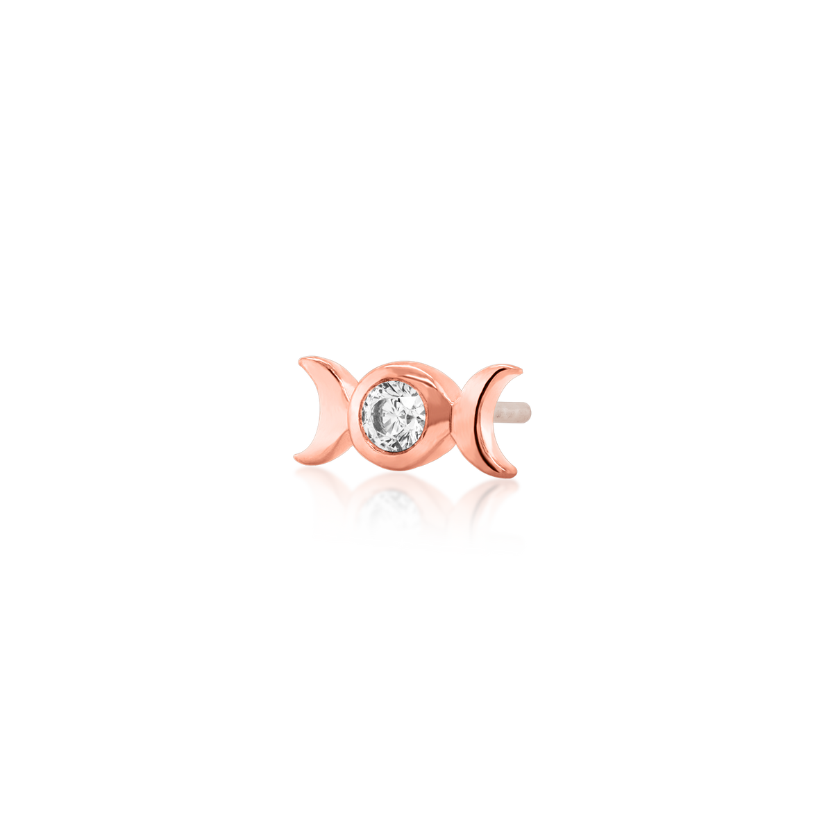 14ct rose gold threadless Tauriel end, Loughborough Origins Body Art