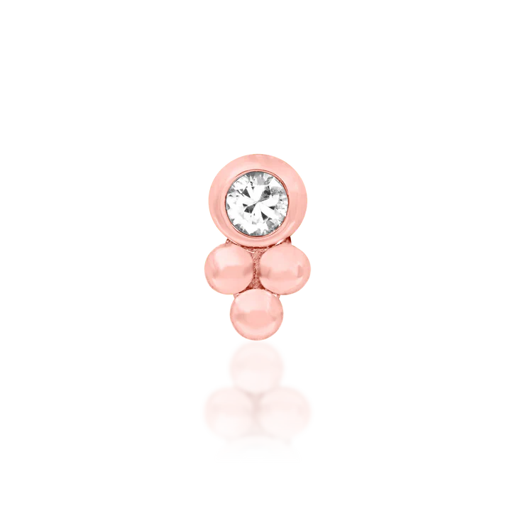 Bezel-Set CZ Tri-Bead
