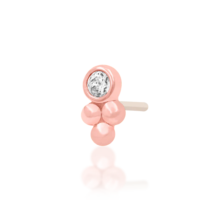 Bezel-Set CZ Tri-Bead