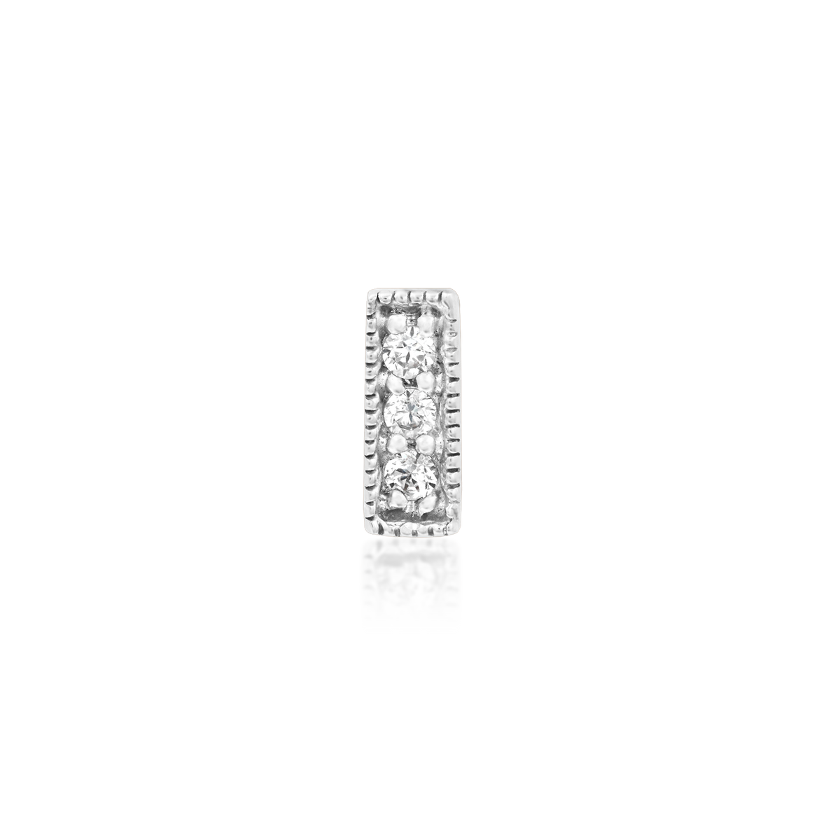 Gold Millgrain Bar With 3 CZ