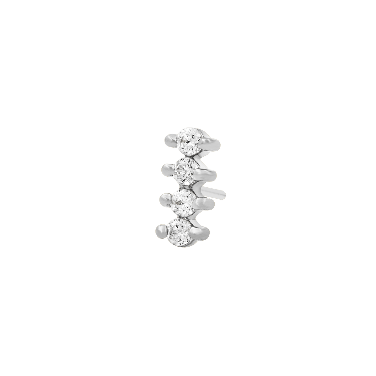 Gold CZ Gem Bar 14k