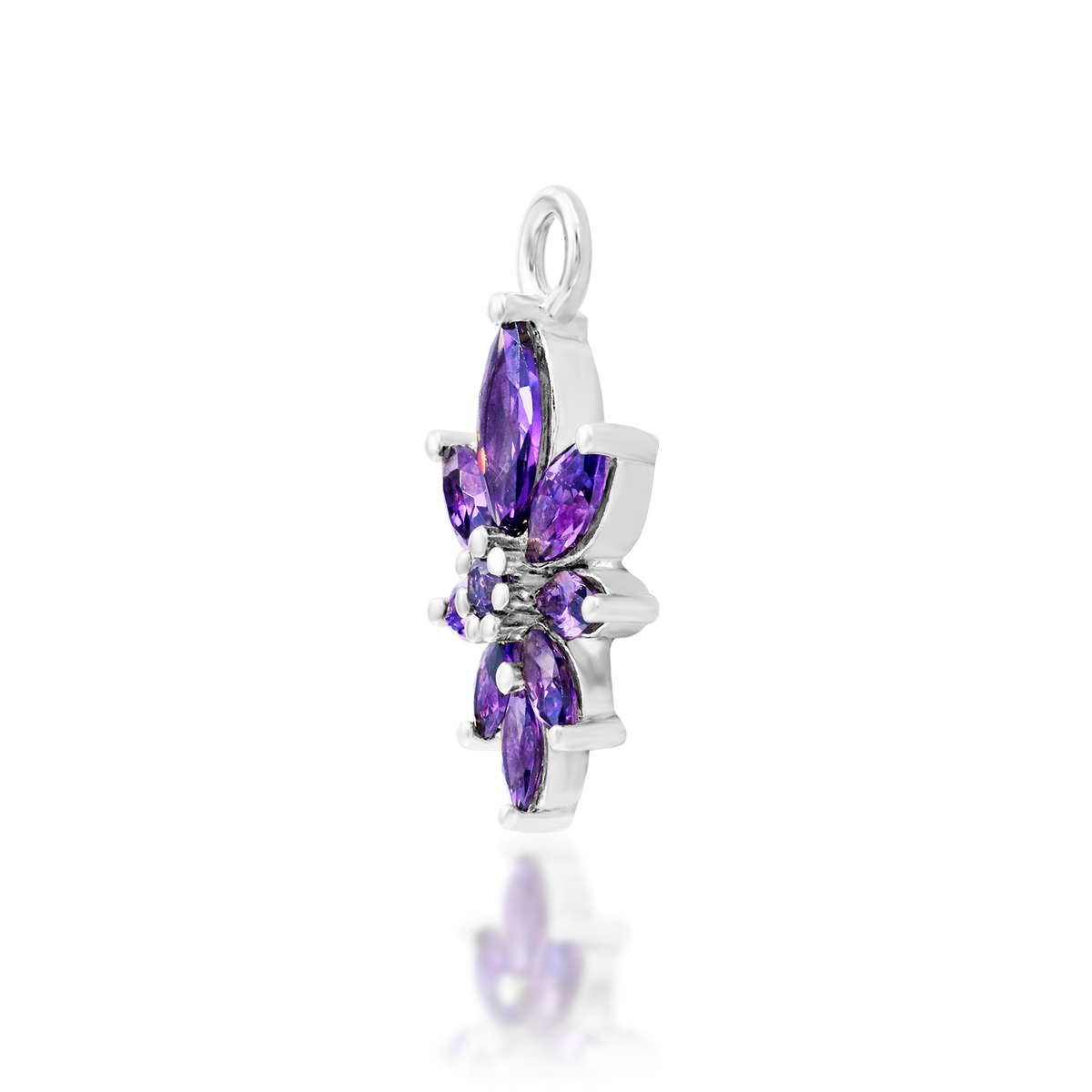 14ct white gold threadless Bailey Amethyst end, Loughborough Origins Body Art