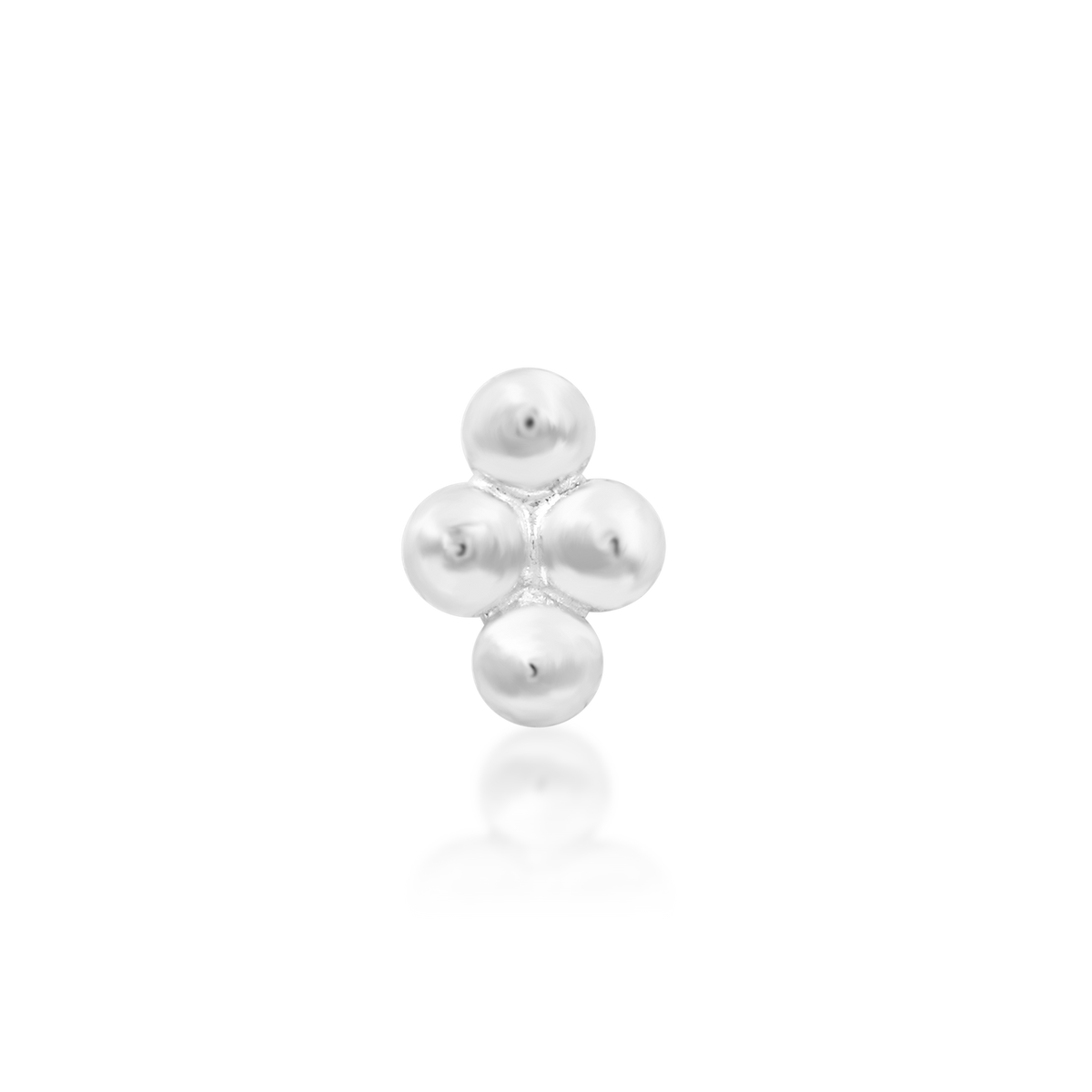 14ct white gold threadless Quad Beaded Diamond end, Loughborough Origins Body Art
