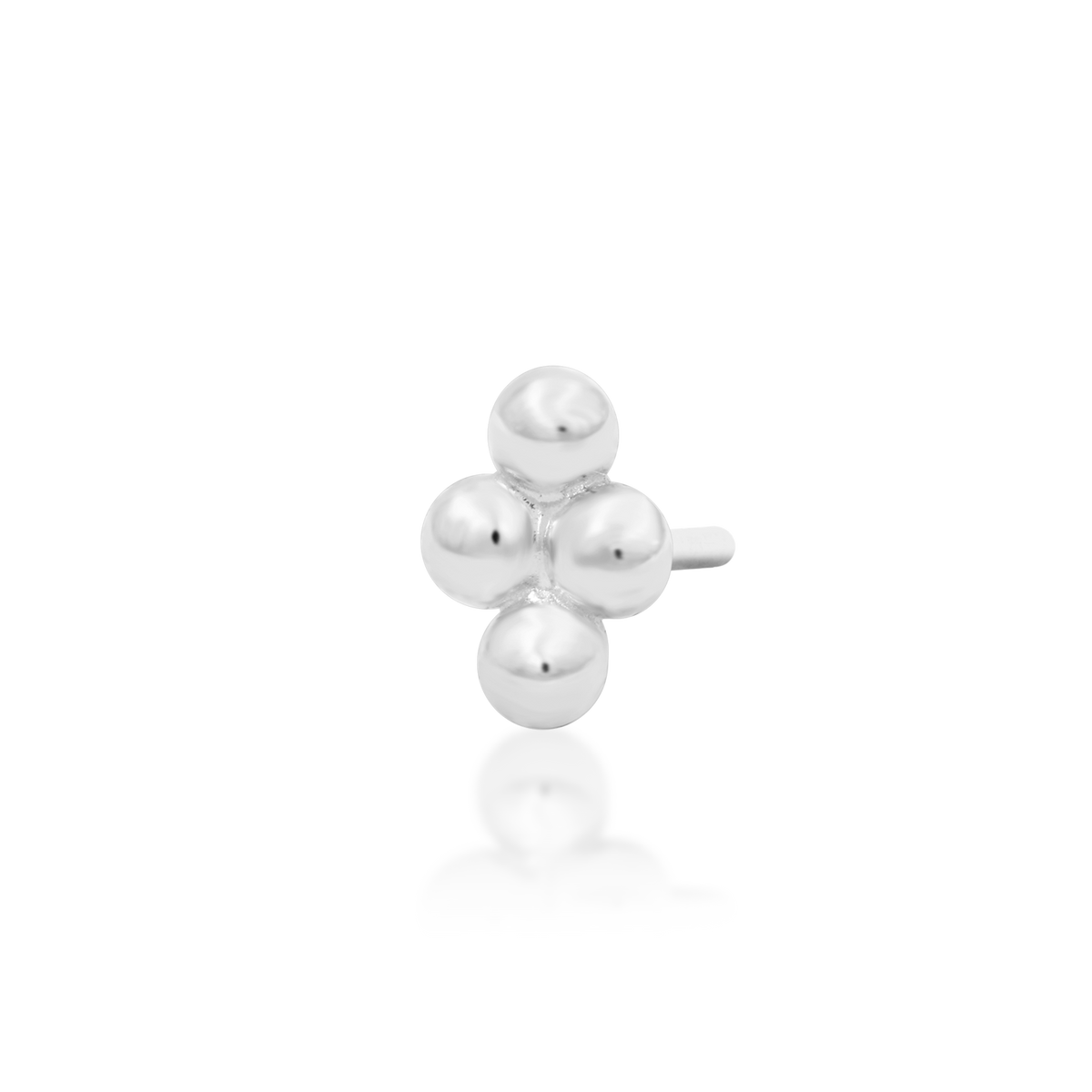 14ct white gold threadless Quad Beaded Diamond end, Loughborough Origins Body Art