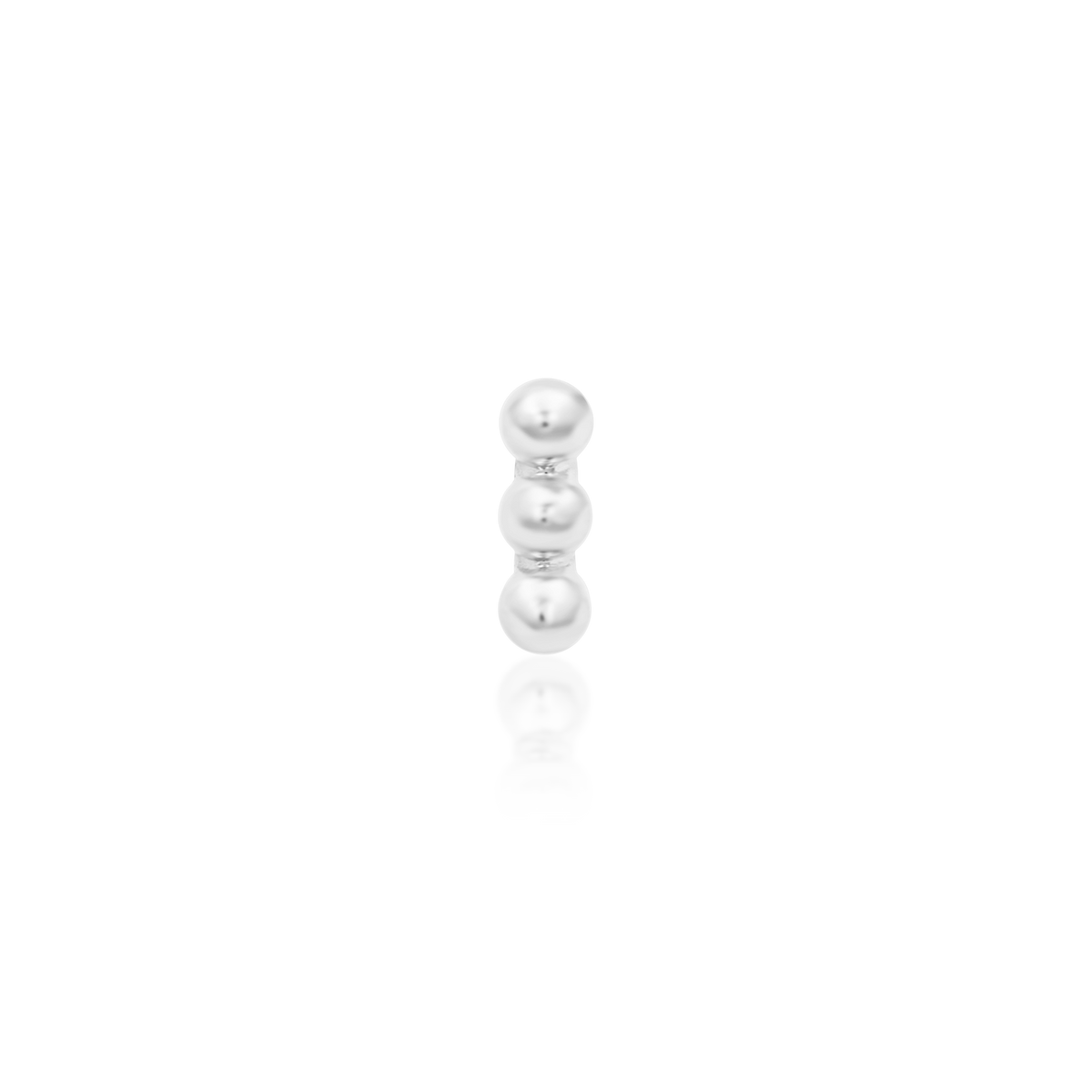 14ct white gold threadless Beads-of-3 end, Loughborough Origins Body Art