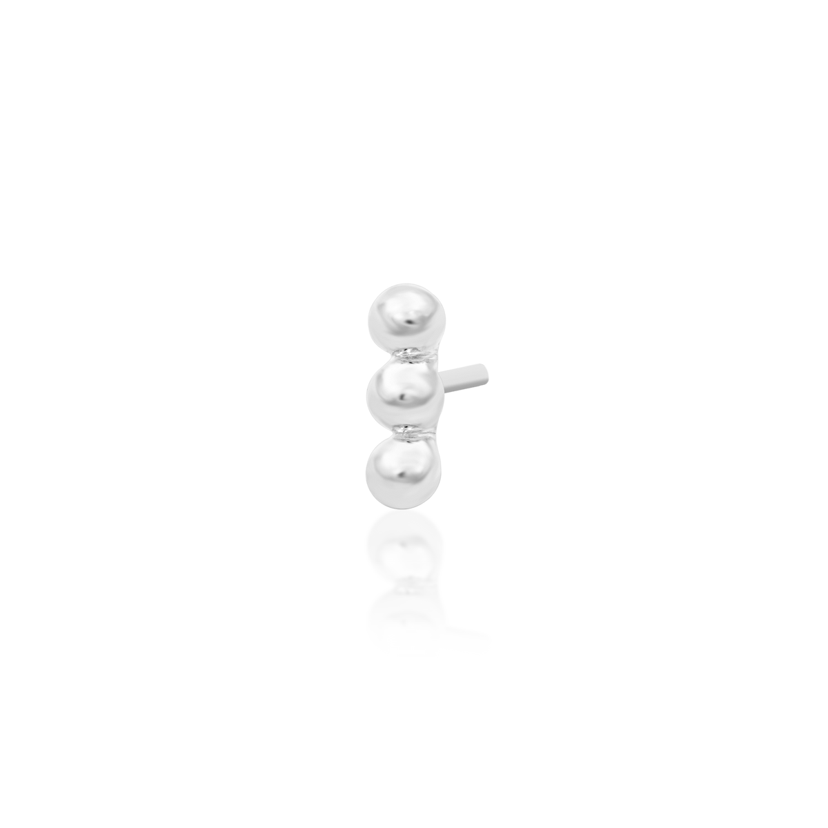 14ct white gold threadless Beads-of-3 end, Loughborough Origins Body Art