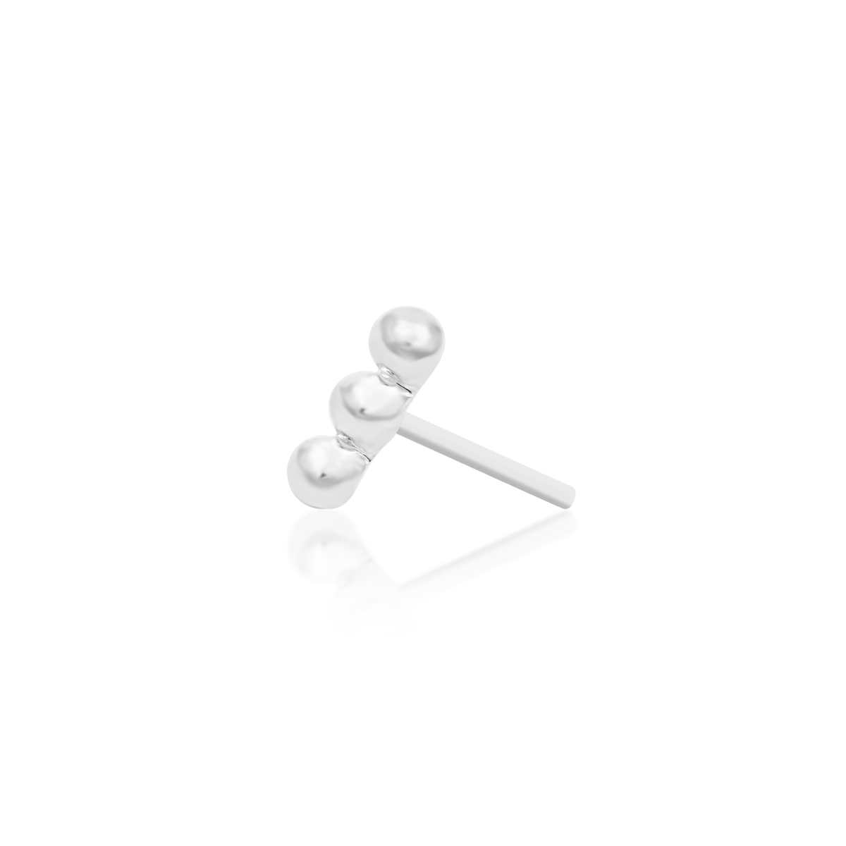 14ct white gold threadless Beads-of-3 end, Loughborough Origins Body Art