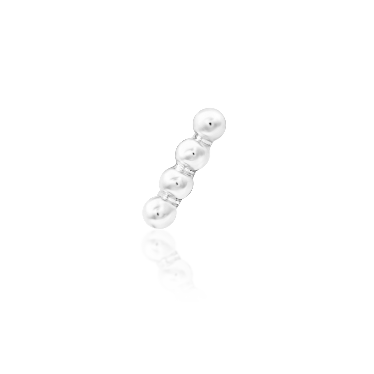14ct white gold threadless Beads-of-4 end, Loughborough Origins Body Art