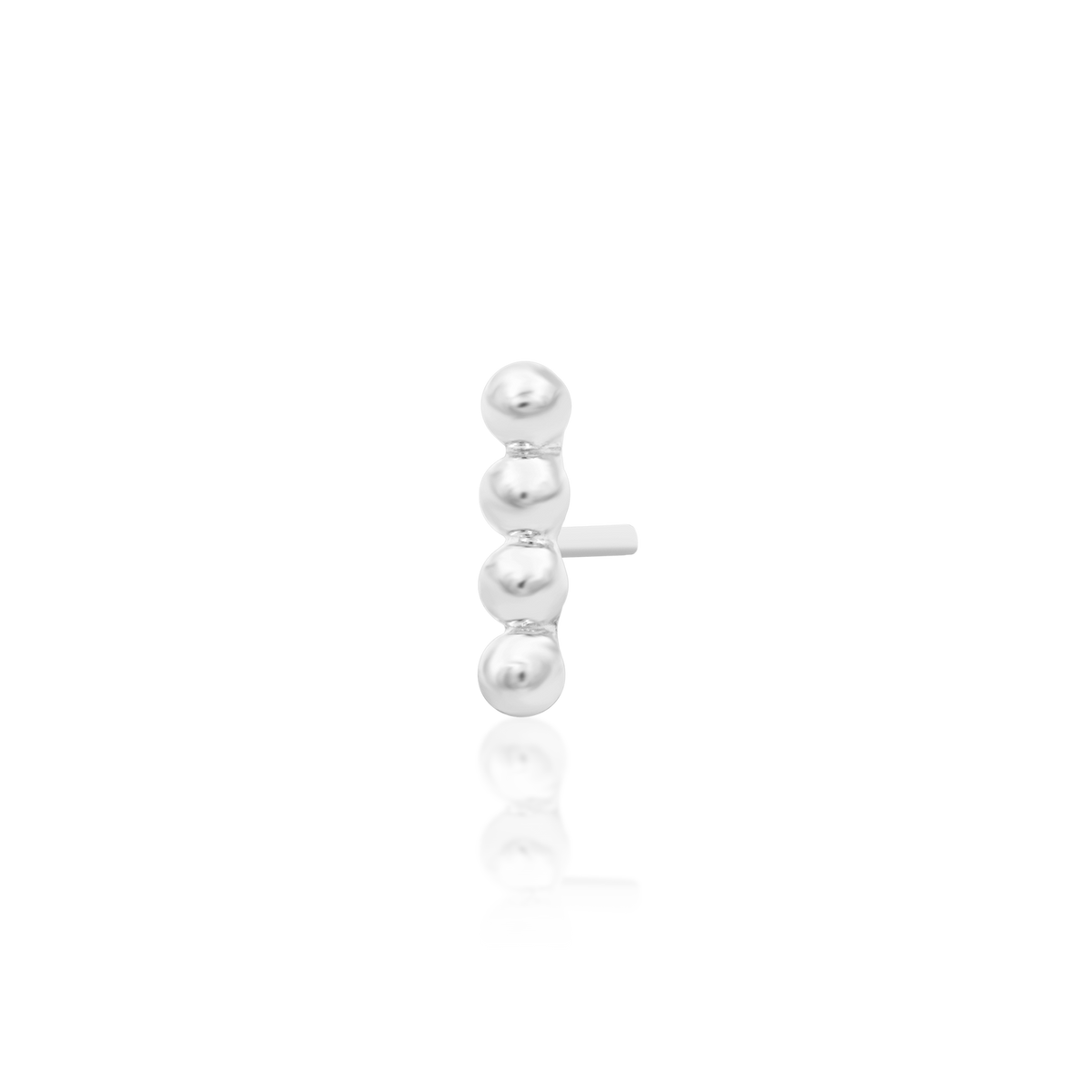 14ct white gold threadless Beads-of-4 end, Loughborough Origins Body Art